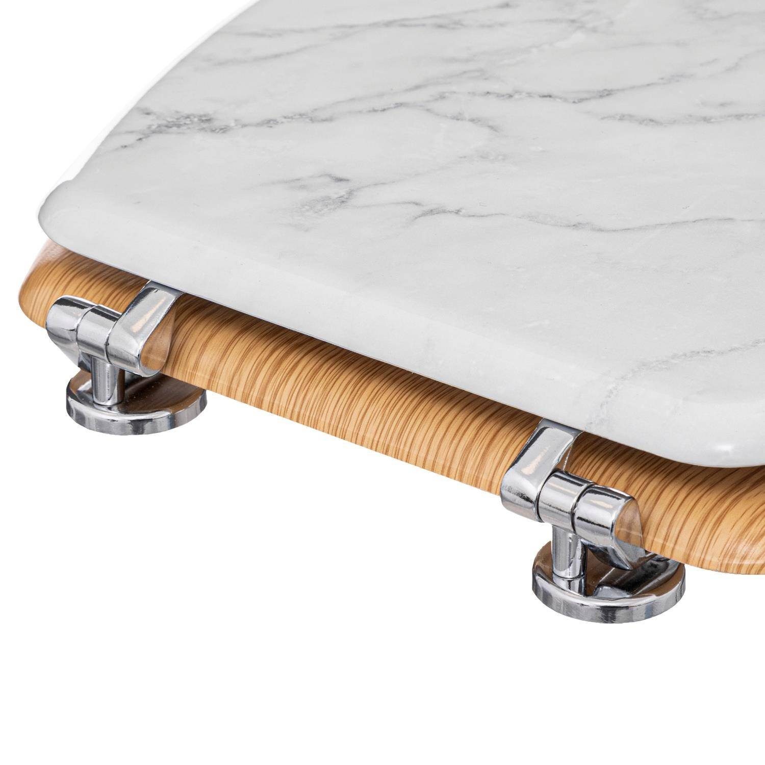 5five Simply Smart WC-Sitz WC-Sitz LEA, Marmor-Optik, Standard-Abstand