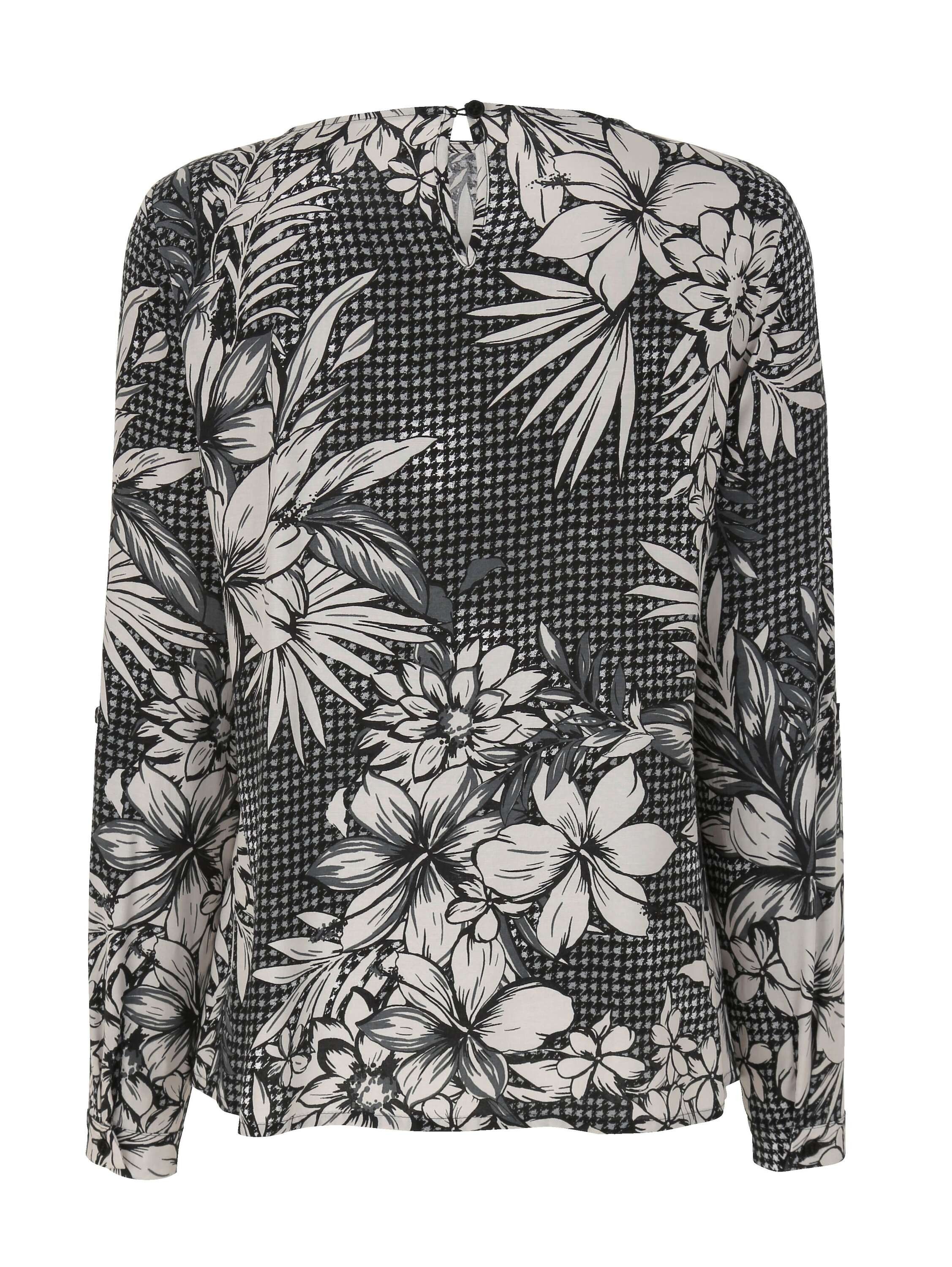 Alba Moda Schlupfbluse Bluse im Hahnentrittdessin
