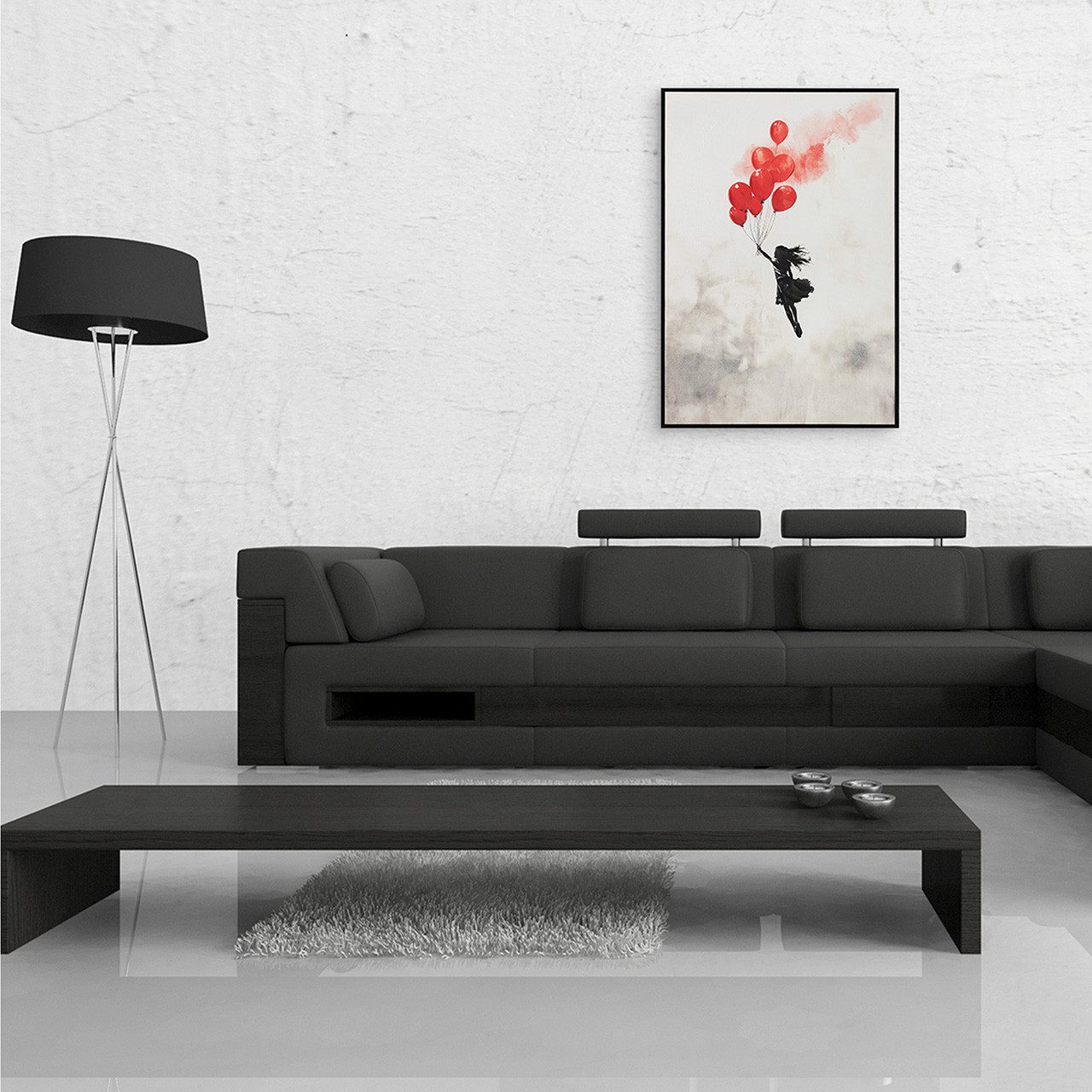 ArtUniverse Gemälde Leinwandbild Balloon Girl in the Sky 70 x 100 cm, Menschenmotiv