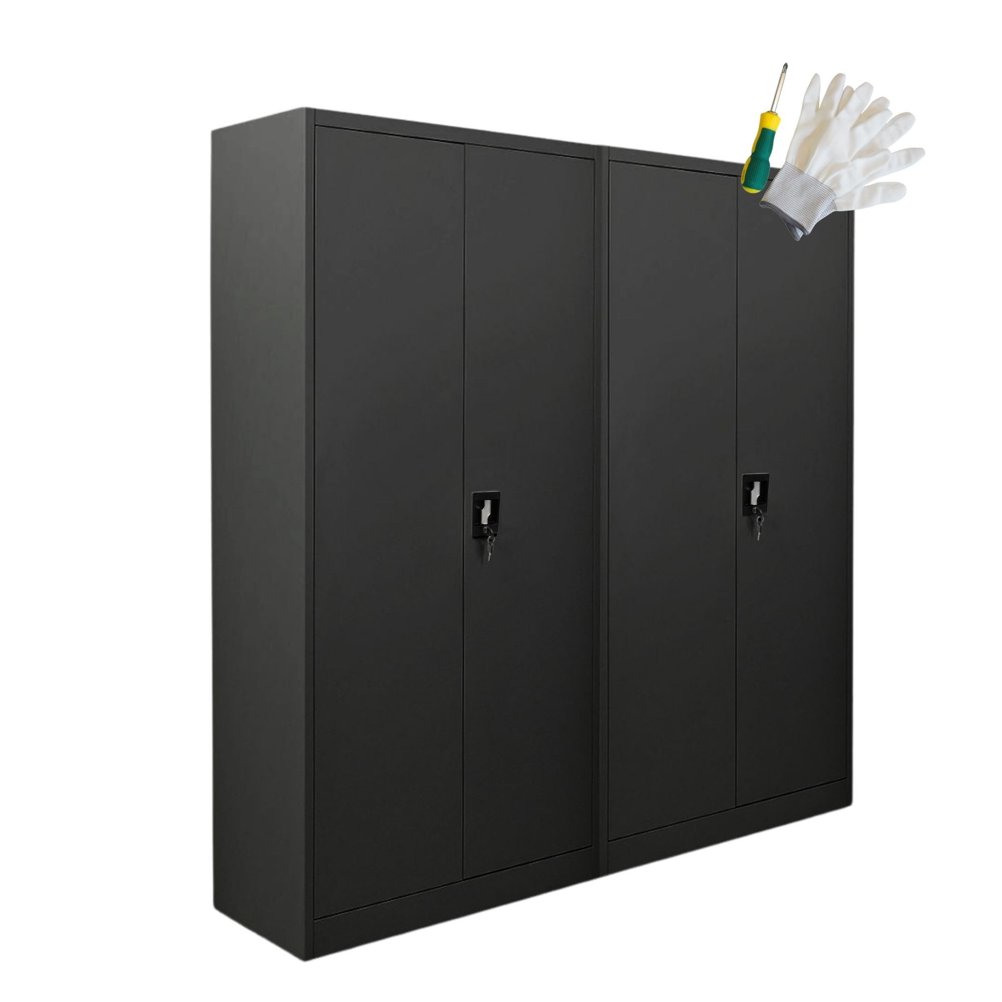 PROREGAL® Mehrzweckschrank Mega Deal Flügeltürenschrank ELEPHANT (2-St) Robuster Flügeltürenschrank Stahlschrank Werkstattschrank Spind
