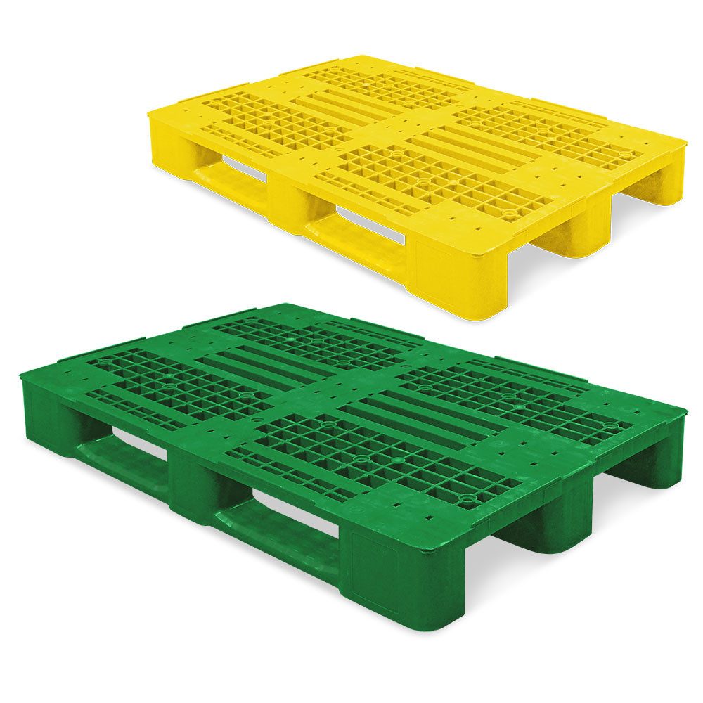 BRB-Lagertechnik Dekopalette Kunststoffpalette im Euromaß, LxBxH 1200x800x145 mm, durchbrochen, Deck ist durchbrochen