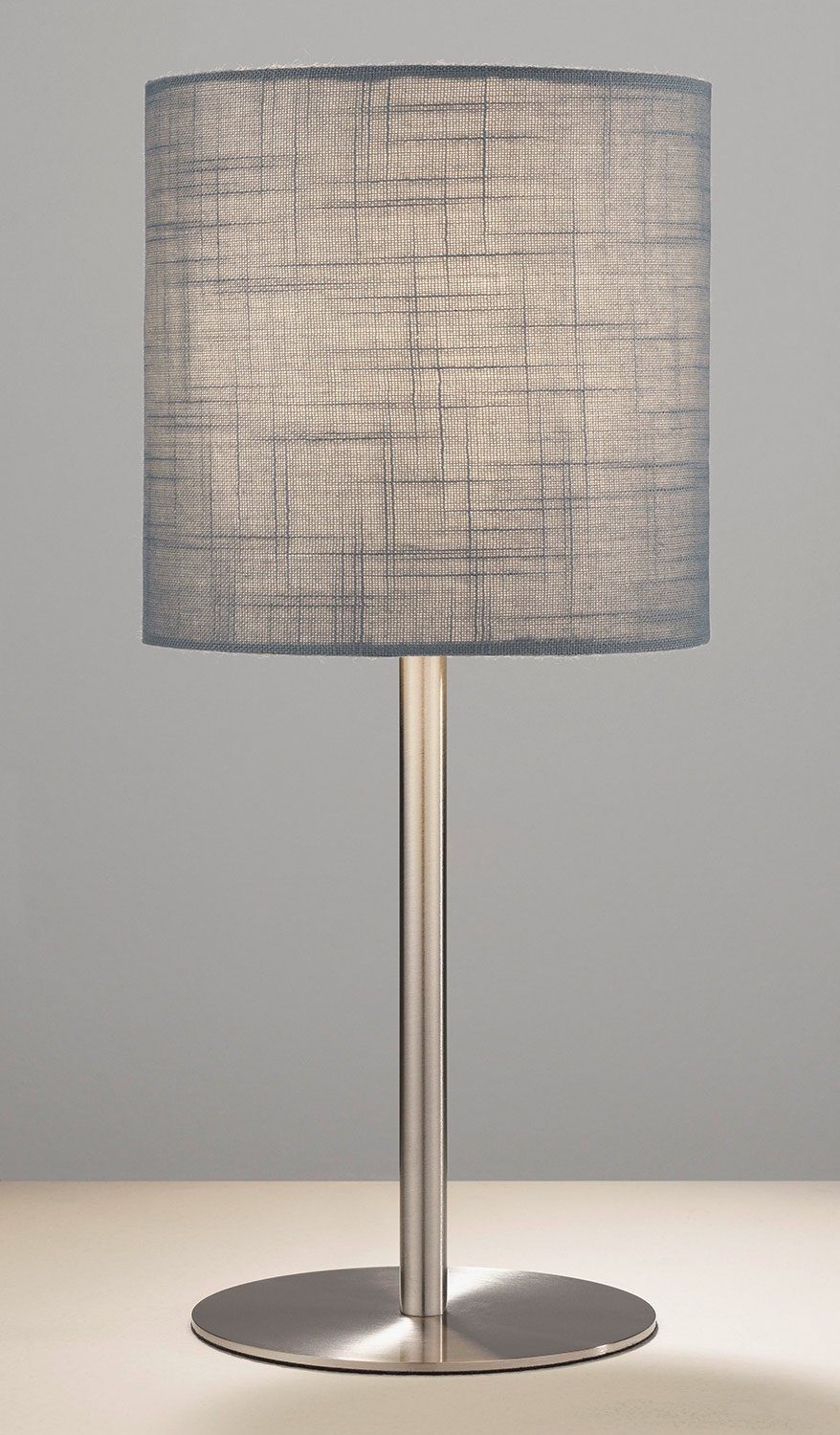 casa NOVA Tischleuchte LIA, Grau, Metall, Stoffschirm, Höhe 40 cm, ohne Leuchtmittel, 1-flammig