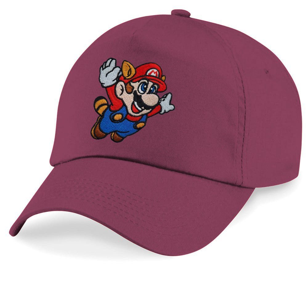 Super Nintendo Luigi Blondie Kinder Fligh Cap Burgund & Stick Peach Mario Patch Brownie Baseball
