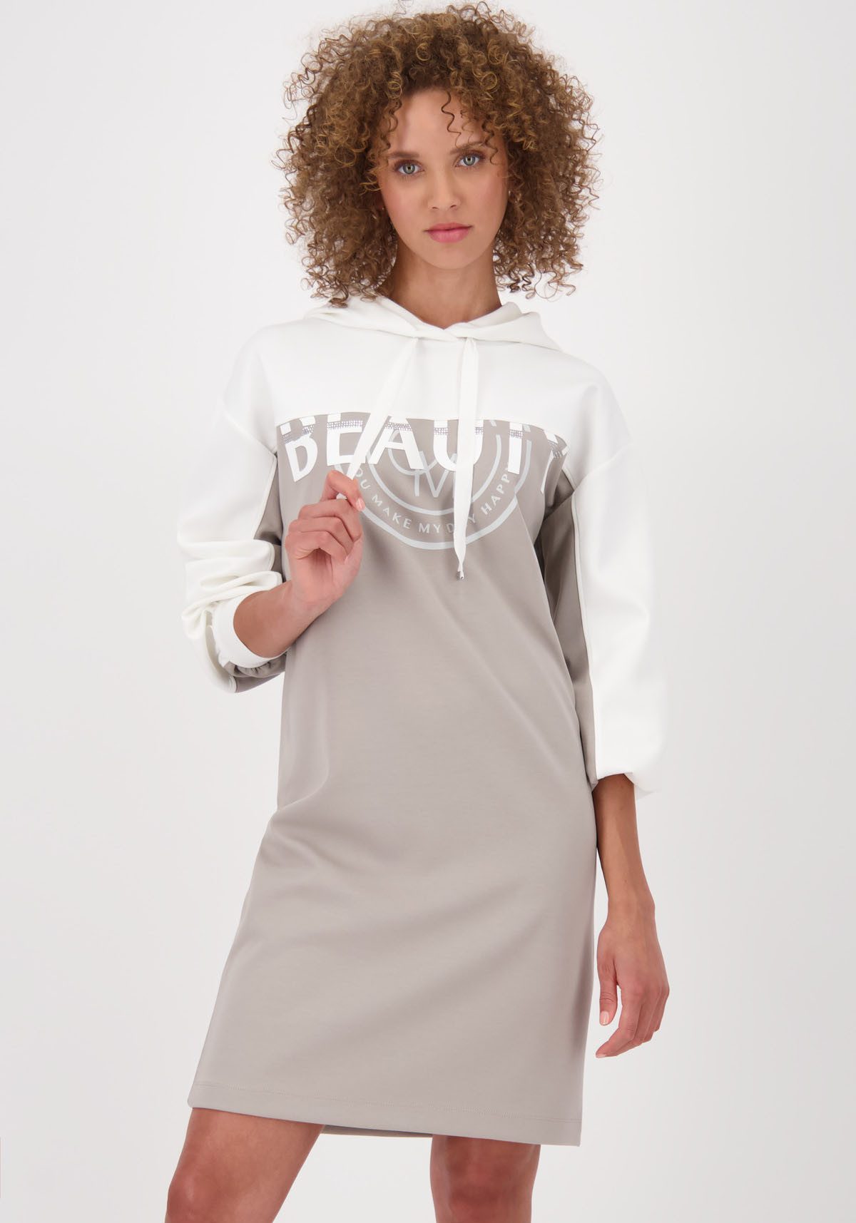 Monari Minikleid Kleid Colorblock Sweat mit Kapuze, regular fit, colorblock günstig online kaufen