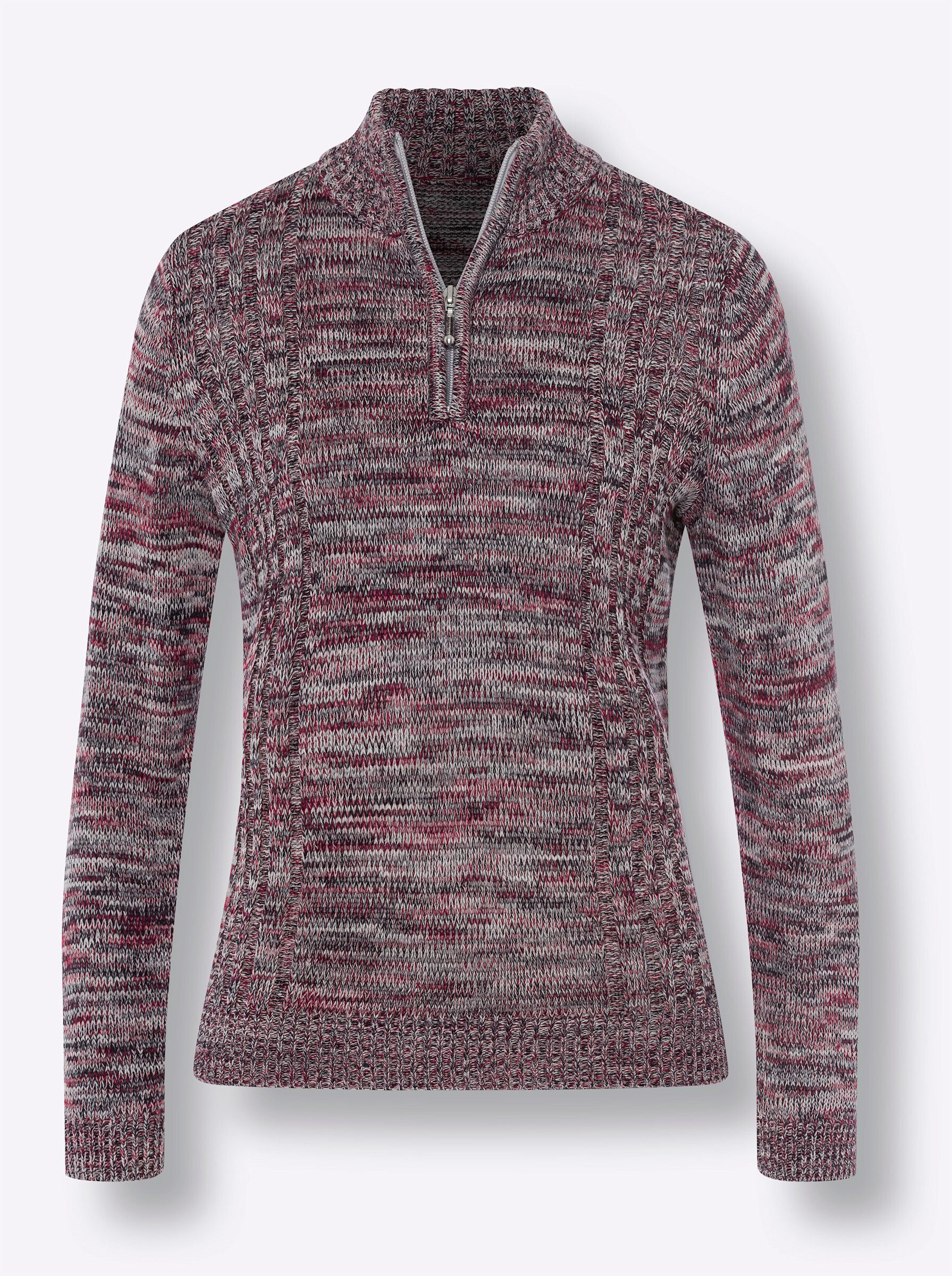 Strickpullover Stehkragen-Pullover Langarm