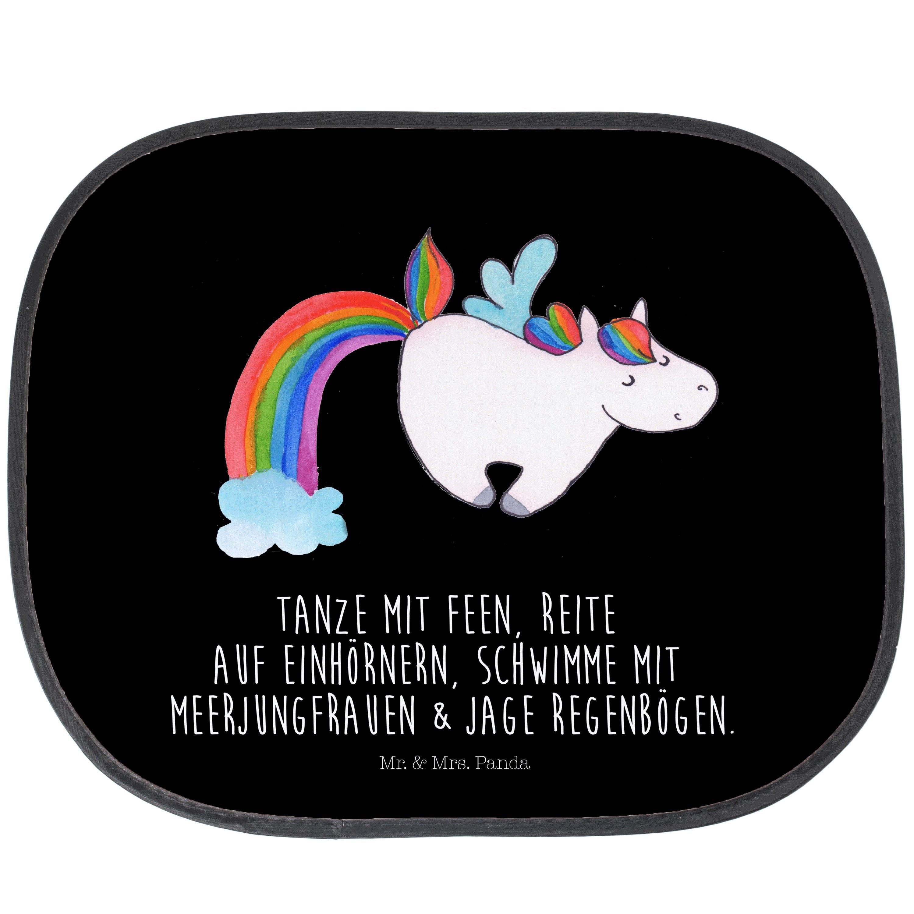 Sonnenschutz Einhorn Pegasus - Schwarz - Geschenk, Unicorn, Einhörner, Sonne, Erwa, Mr. & Mrs. Panda, Seidenmatt | Fensterfolien