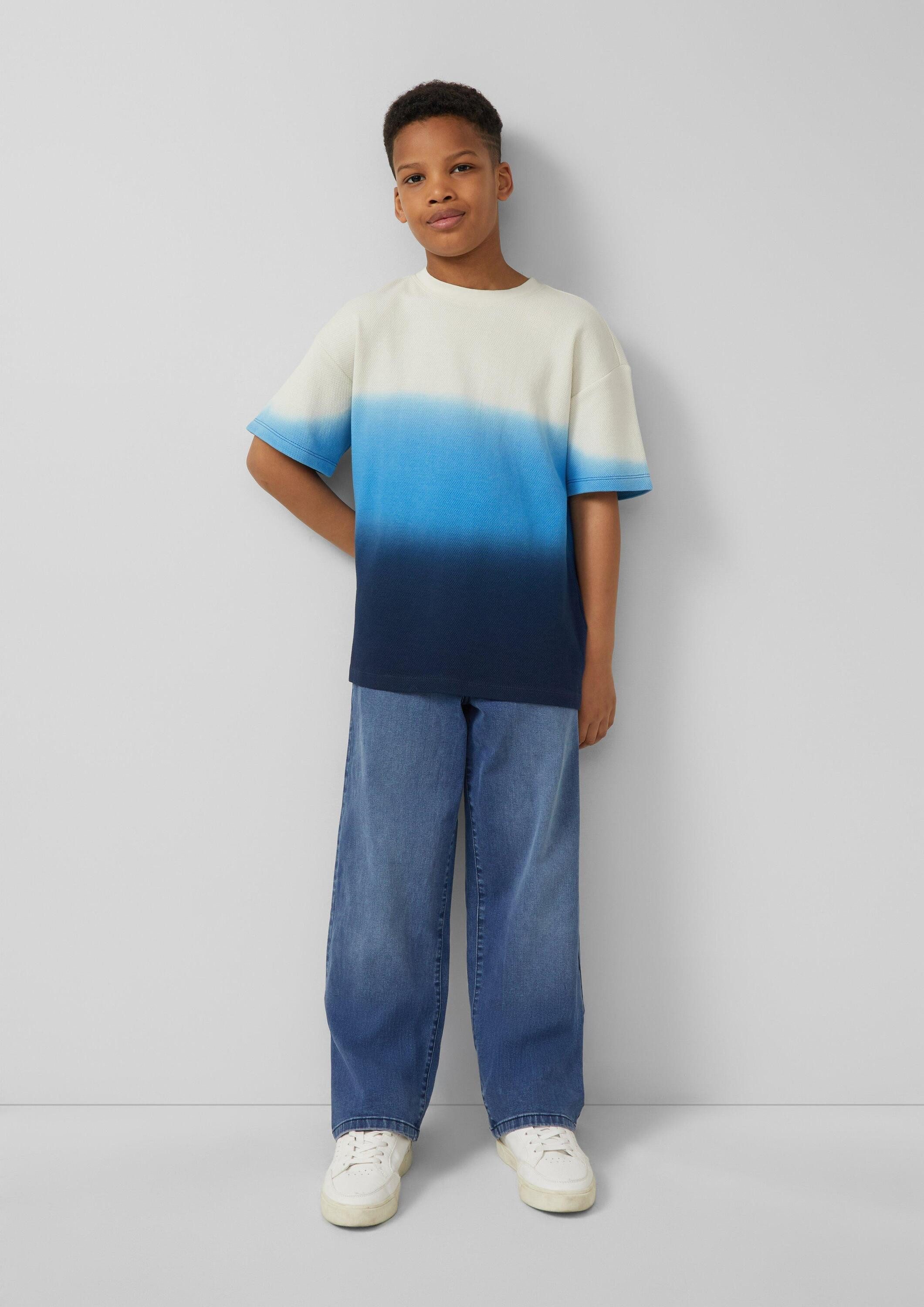 s.Oliver Kurzarmshirt T-Shirt Strukturiertes Oversize Shirt aus Heavy Jersey