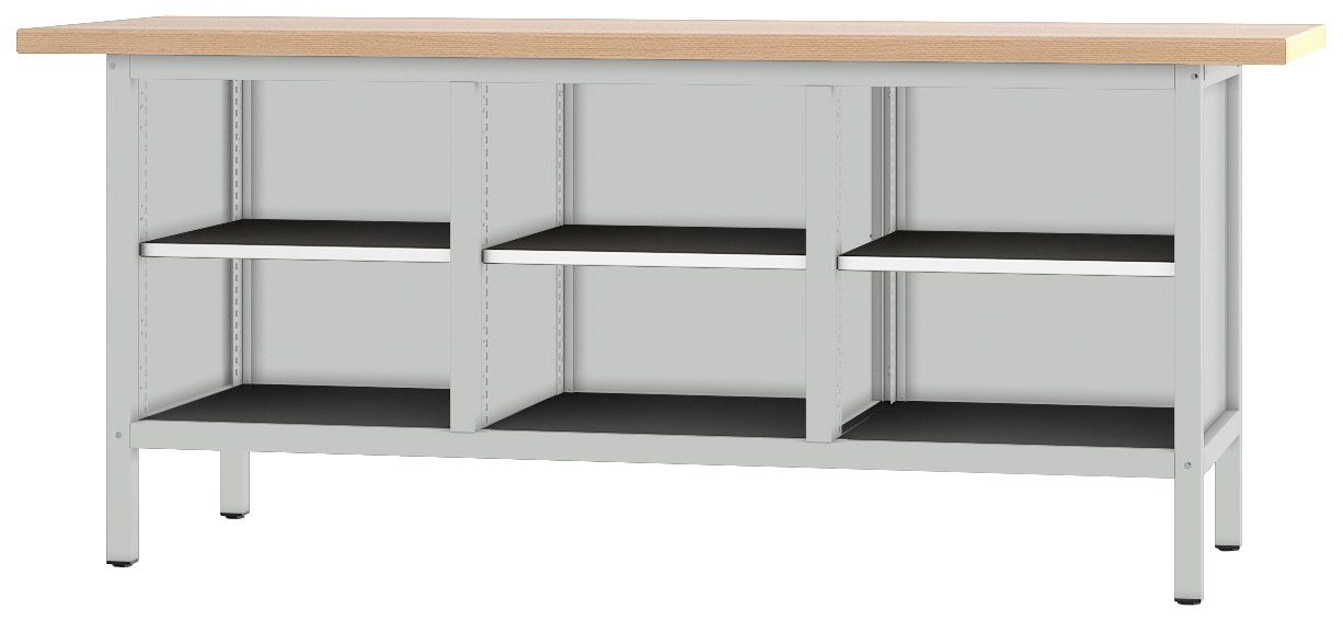 PADOR Werkbank 31 S 555, Höhe/Länge: 85,5x200 cm grau/anthrazit | Werkbänke