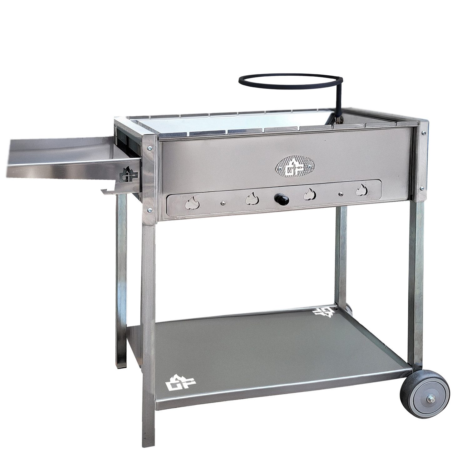 Grillpeter Holzkohlegrill Mangal Batyr Deluxe 60 Schaschlikgrill mit Ablage und Topfhalter