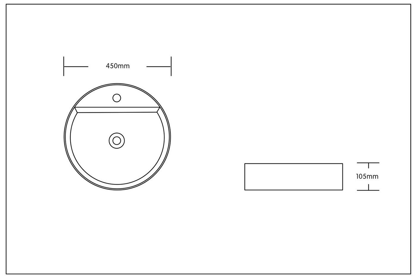 Thumbnail - ART OF BAAN Aufsatzwaschbecken Design-Waschbecken aus Keramik weiß I Maße: 450 x 450 x 120 mm, Nano Beschichtung