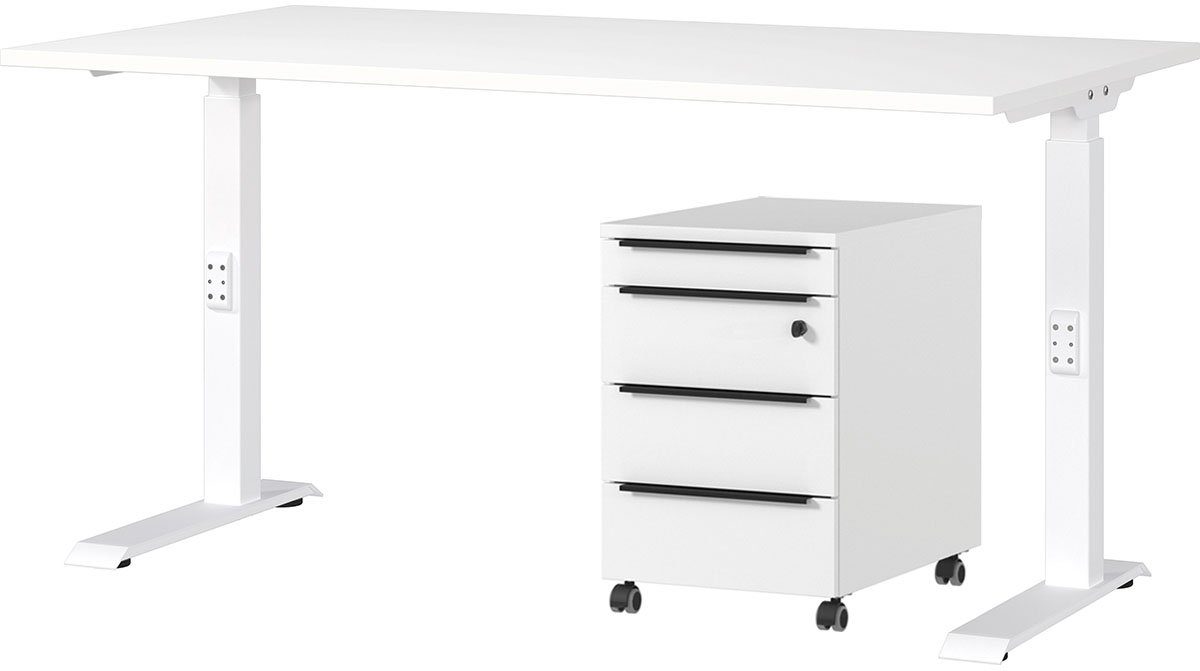 GERMANIA Büromöbel-Set Mailand, (2-tlg), inkl. Schreibtisch und Rollcontainer