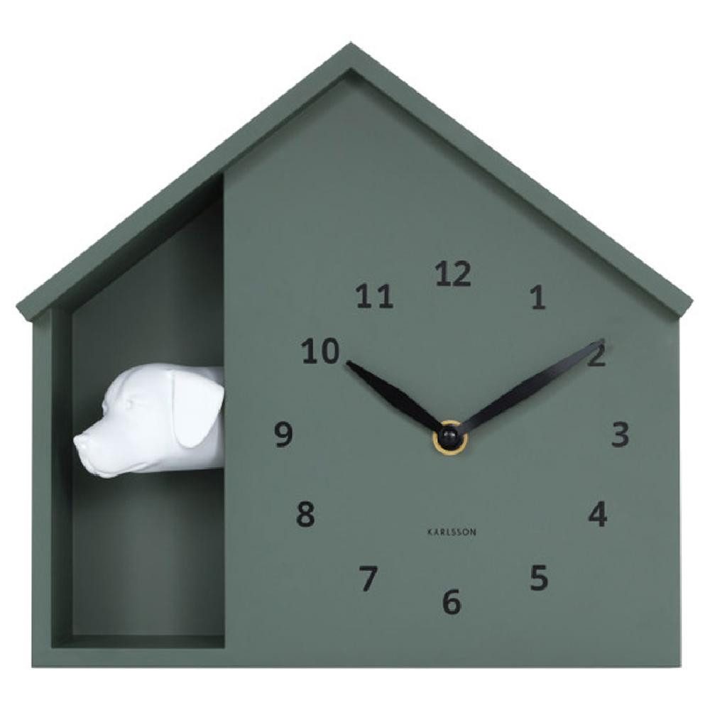 Karlsson Uhr Kuckucksuhr Peeking Doggy Jungle Green