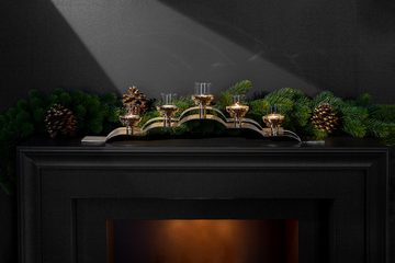 Fink Kerzenleuchter NUVOLA (1 St), Teelichthalter inkl. Glas, 5-flammig, vernickelt