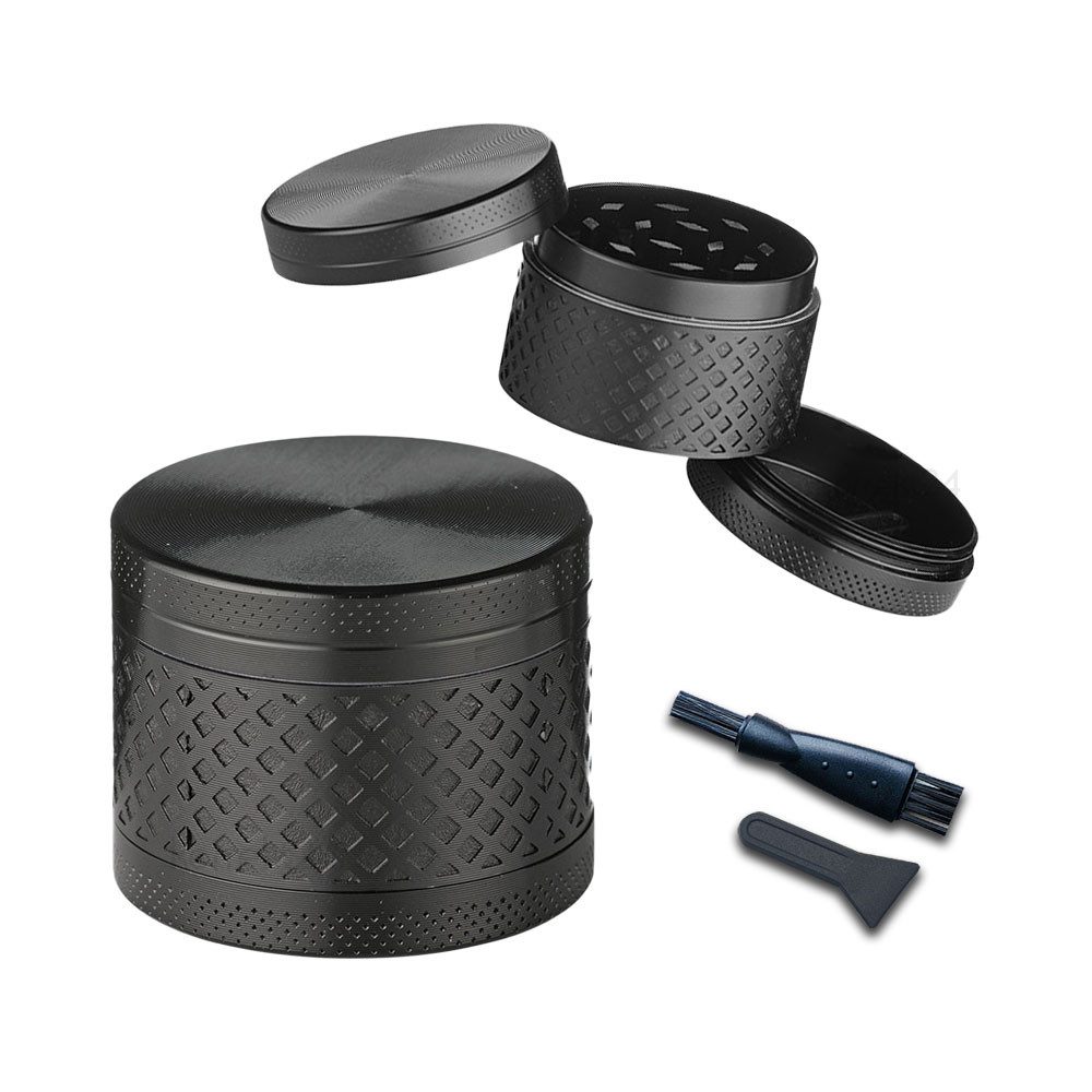Coumo Kräutermühle Grinder Crusher, Schwarz, ⌀ 4cm, Metall Kräutermühle