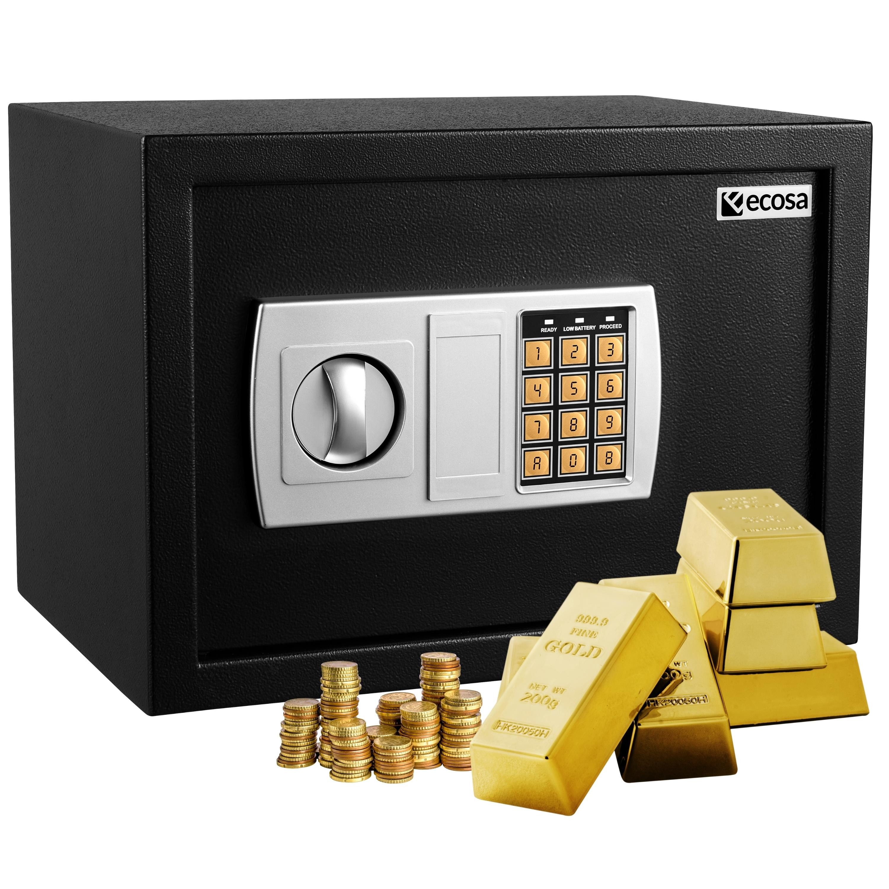 ecosa Möbeltresor EO-5060, Automatische Sperre,Batteriebetrieben,mit Alarm,Notfallschlüssel