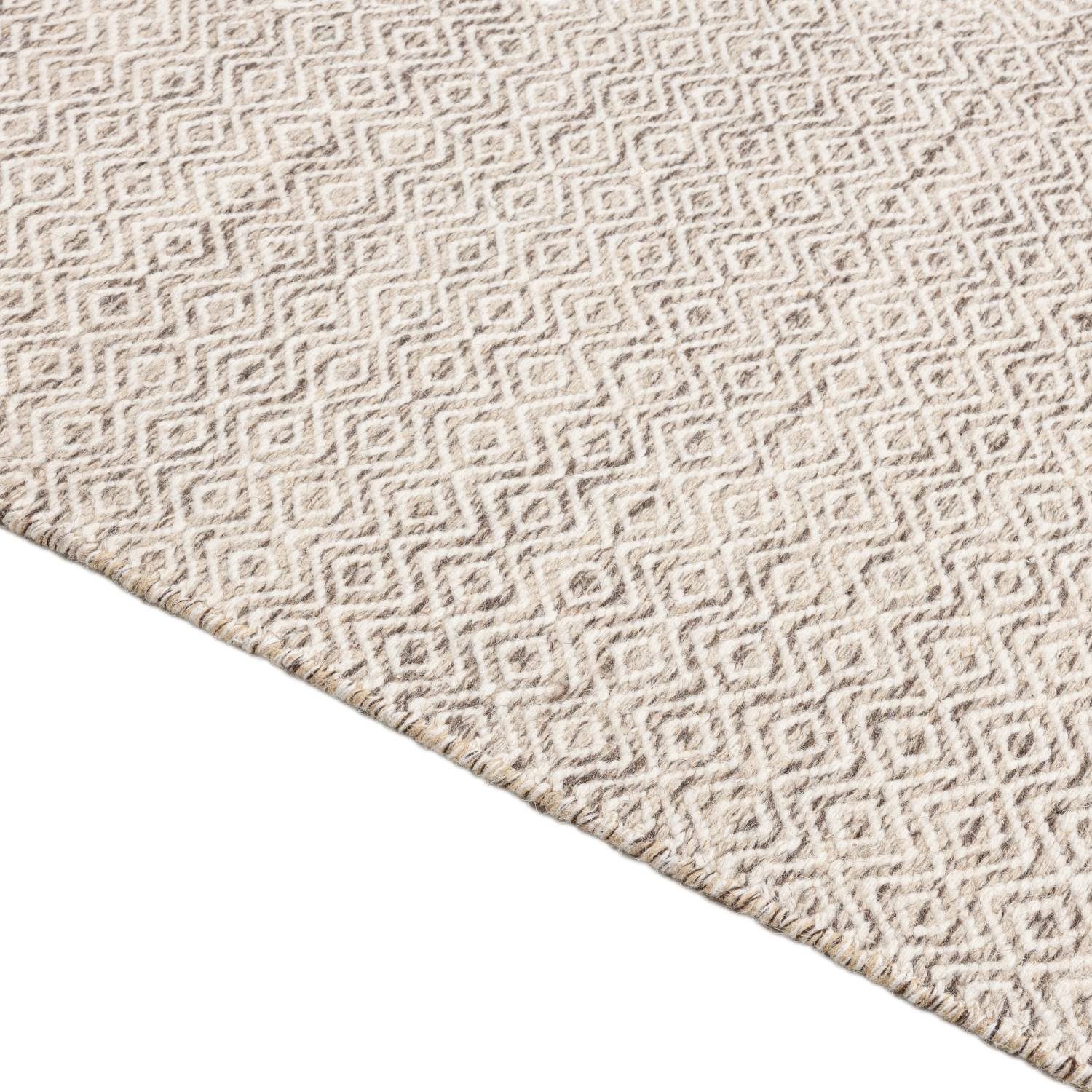 RUG N' ROLL Wollteppich 2-Seitiger Skandi, modern, flachgewebe, strapazierfähig, handgewebt, Rechteckig – Bild 4 von 5