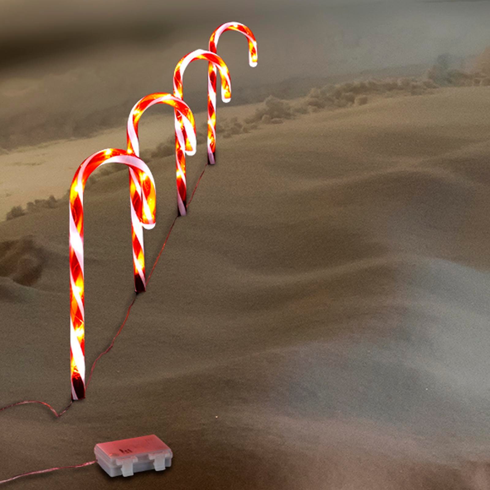 HAC24 LED-Lichterkette LED Zuckerstange Weihnachtsdeko Leuchtstab Gartenleu günstig online kaufen