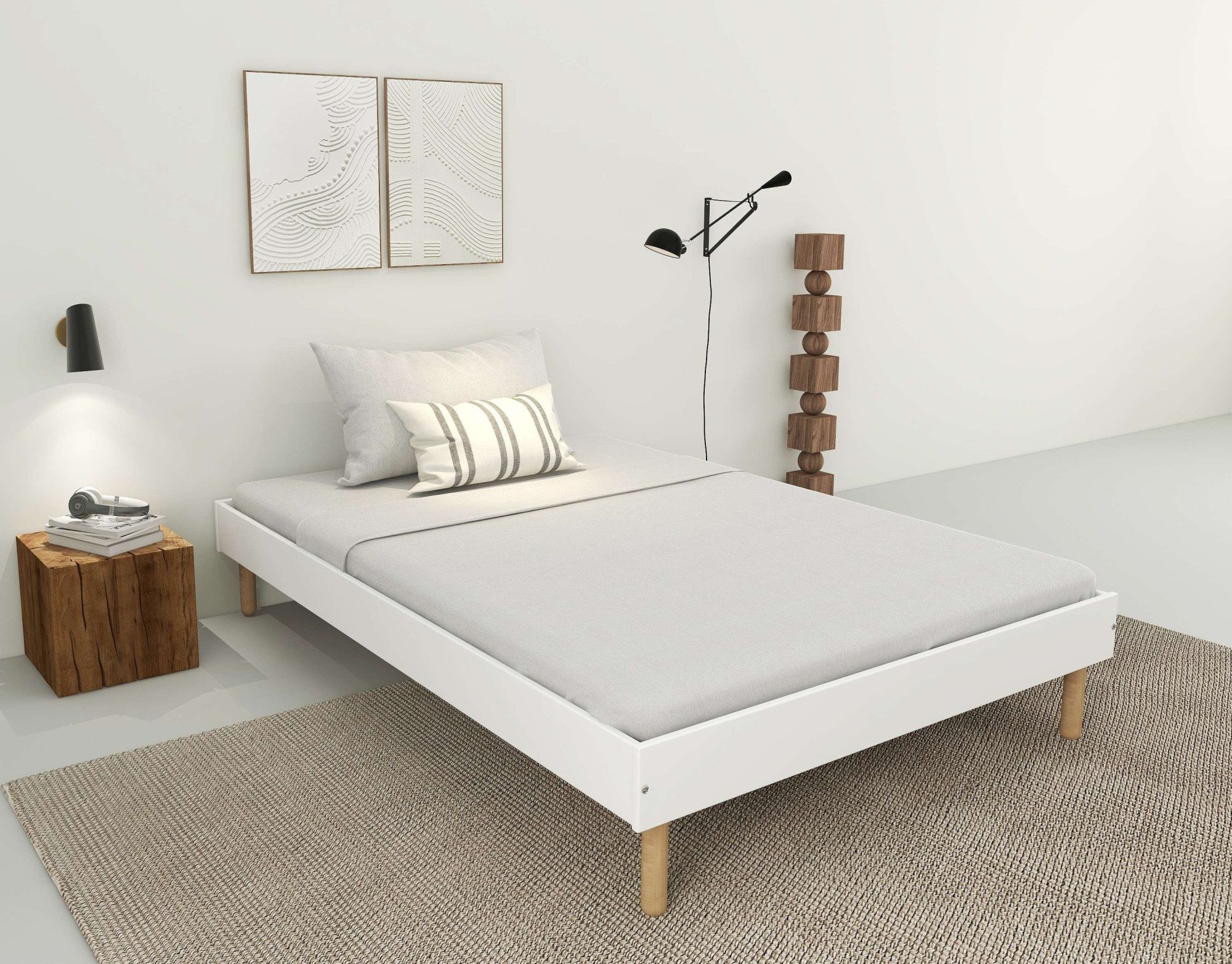 OTTO home Bett Dagmar, Bettgestell, Futonbett, Füße aus Massivholz (140cm L günstig online kaufen