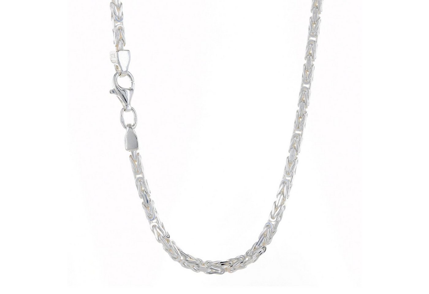 HOPLO Königskette Silberkette Königskette Länge 21cm - Breite 2,4mm - 925 Silber, Made in Germany
