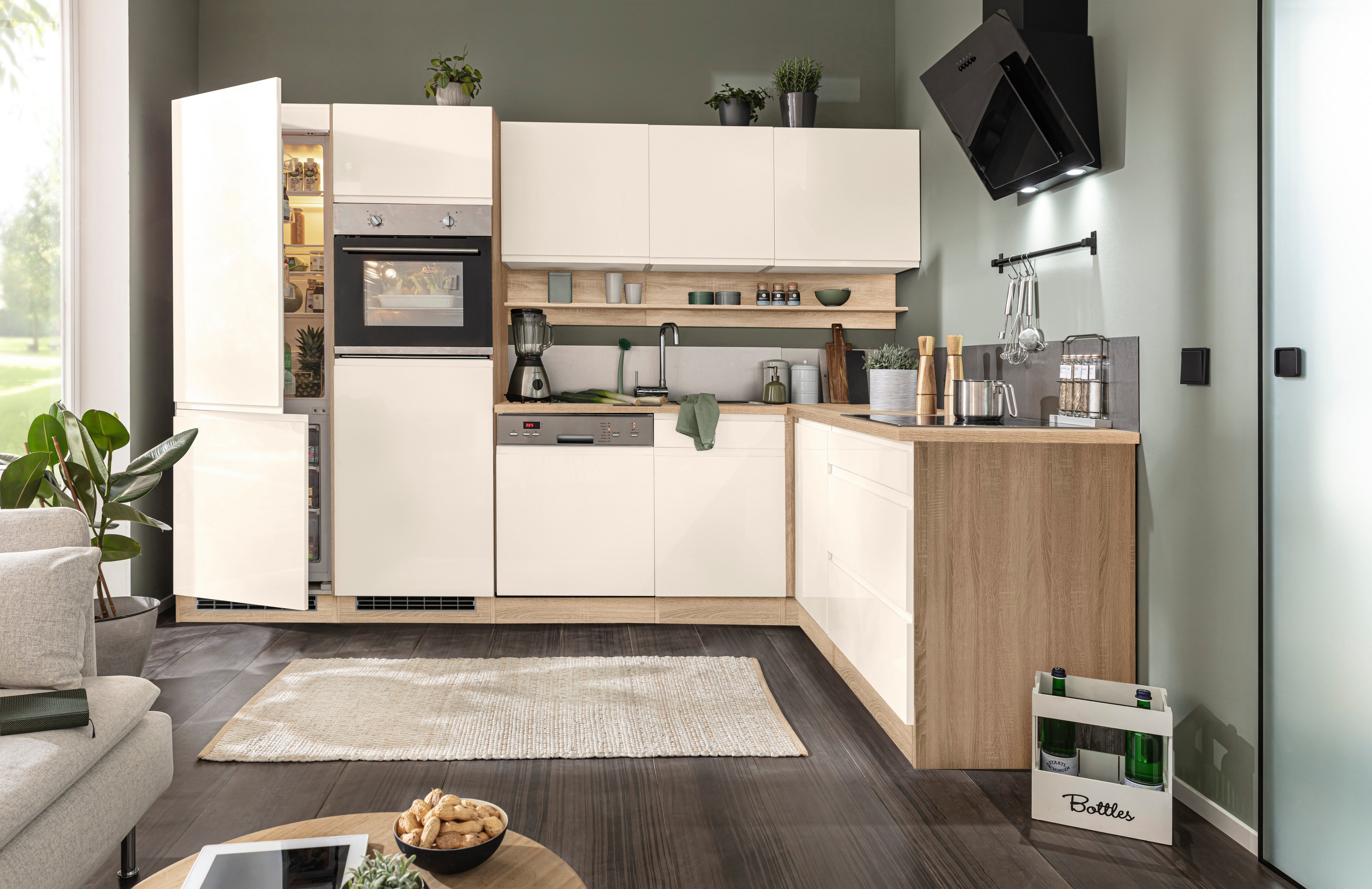 KOCHSTATION Winkelküche KS-Virginia, Stellbreite 290/190 cm cm, wahlweise mit Induktion