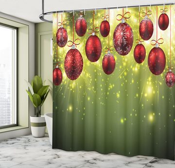 Abakuhaus Duschvorhang Moderner Digitaldruck mit 12 Haken auf Stoff Wasser Resistent Breite 175 cm, Höhe 180 cm, Weihnachten Neujahr Design Party