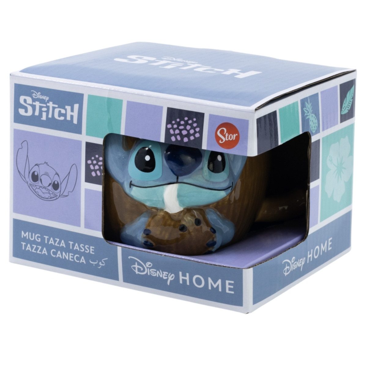 Lilo & Stitch Tasse 3D Tasse 420 ml Keramikbecher in Geschenkbox mit Charakterdesign, 1-tlg.