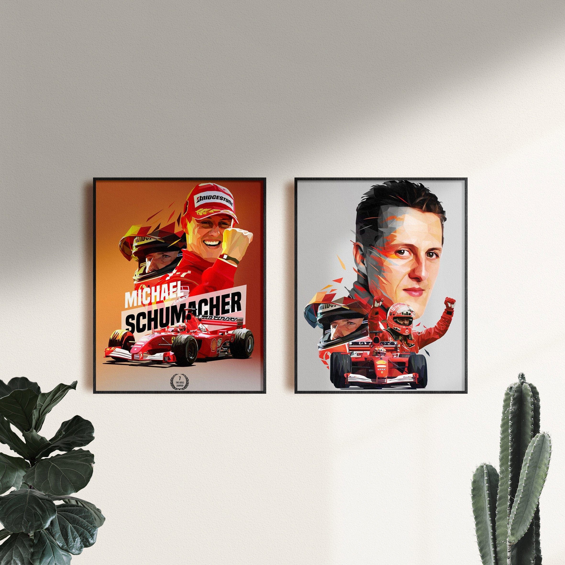 JUSTGOODMOOD Poster Formel 1 Rennfahrer Rennwagen Michael Schumacher Legende Champion Deko, E (1 St)