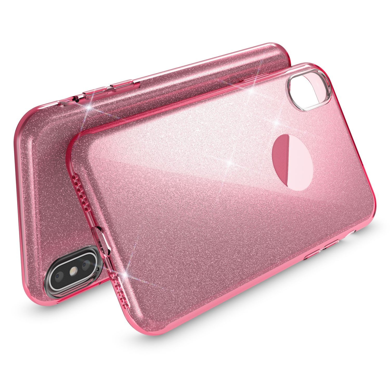 Nalia Smartphone-Hülle Apple iPhone X Apple iPhone XS 14,7 cm (5,8 Zoll), Glitzer Silikon Hülle / Verstärkte Innenseite / Glänzende Schutzhülle