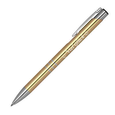 Livepac Office Kugelschreiber Kugelschreiber mit Gravur "Viel Glück" / aus Metall / Farbe: gold