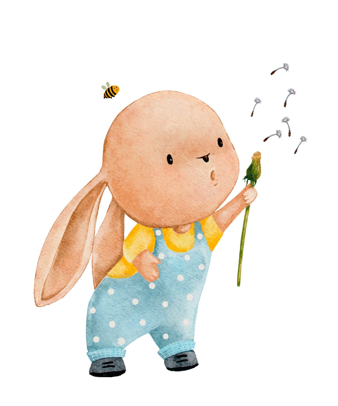 Lüttenhütt Bild mit Rahmen oder Poster, Hase mit Pusteblume, Fantasy, Hase, Hasen, Tiere (1 St), HD Premium Druck