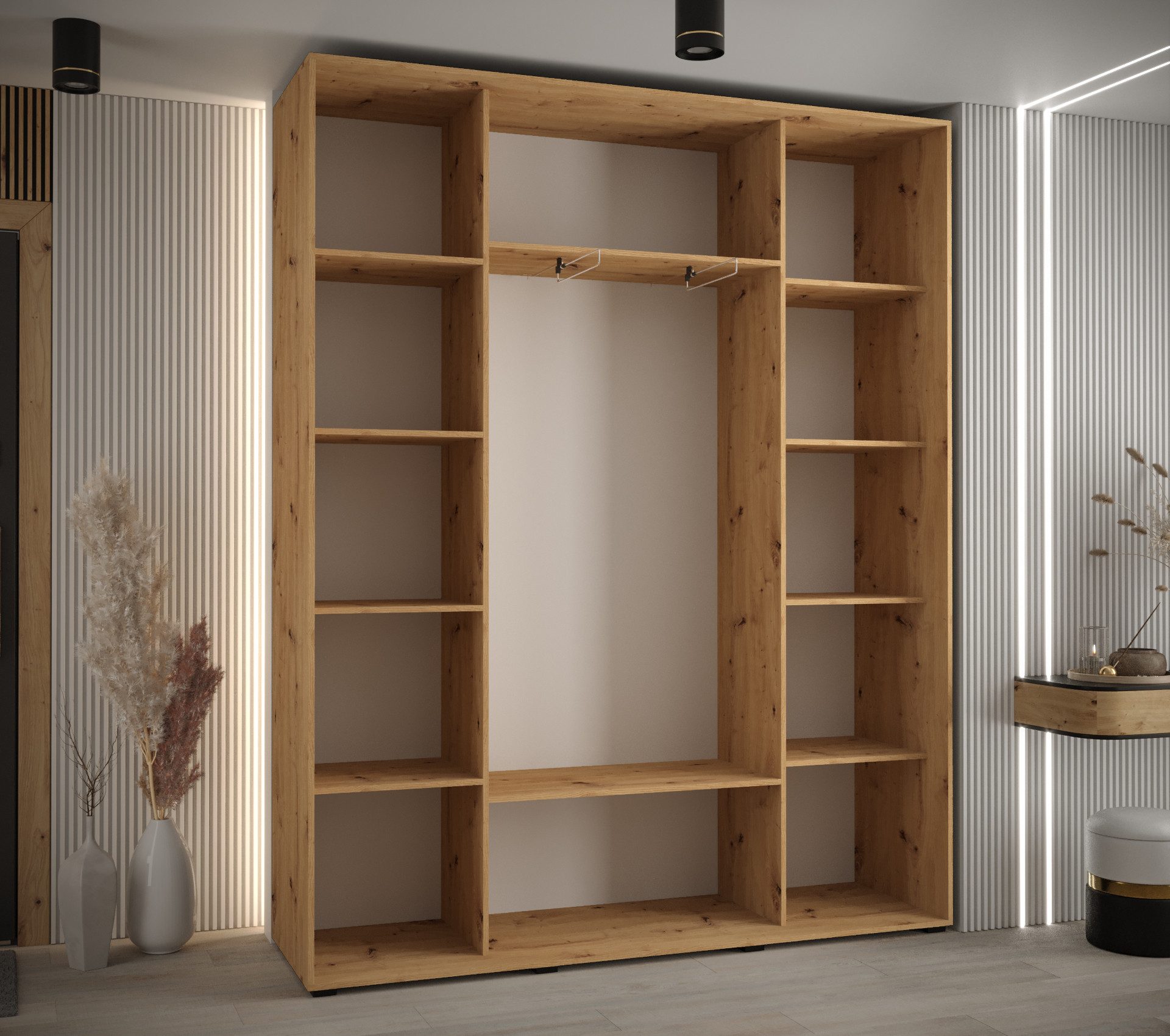 ABIKS MÖBEL Schwebetürenschrank LANKO 1 Schlafzimmerschrank mit Schiebetüren, Kleiderstange, Regalen
