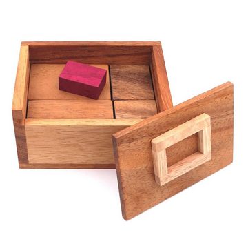 ROMBOL Denkspiele Spiel, Knobelspiel Teufelsstein - anspruchsvolles, interessantes 3D-Puzzle aus Holz, Holzspiel