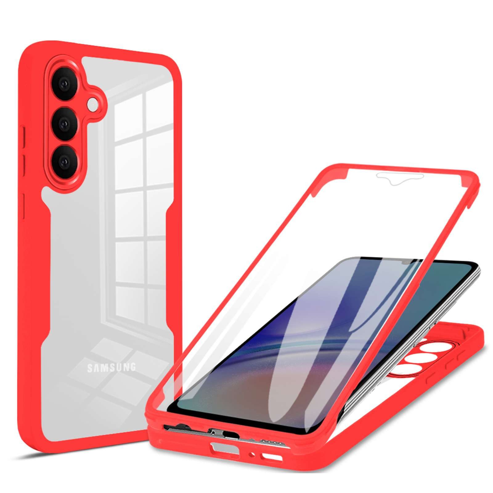 betterfon Handyhülle für Samsung Galaxy S25 FE 2-teiliges 360° TPU Schutzcase, Vollschutz Case mit integriertem Displayschutz und klarer Sicht