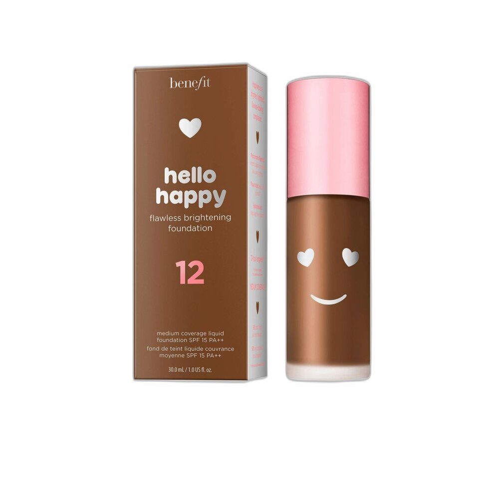 Benefit Foundation Hello Happy Brightening Liquid Foundation 12 Deep Warm SPF 15 30 ml