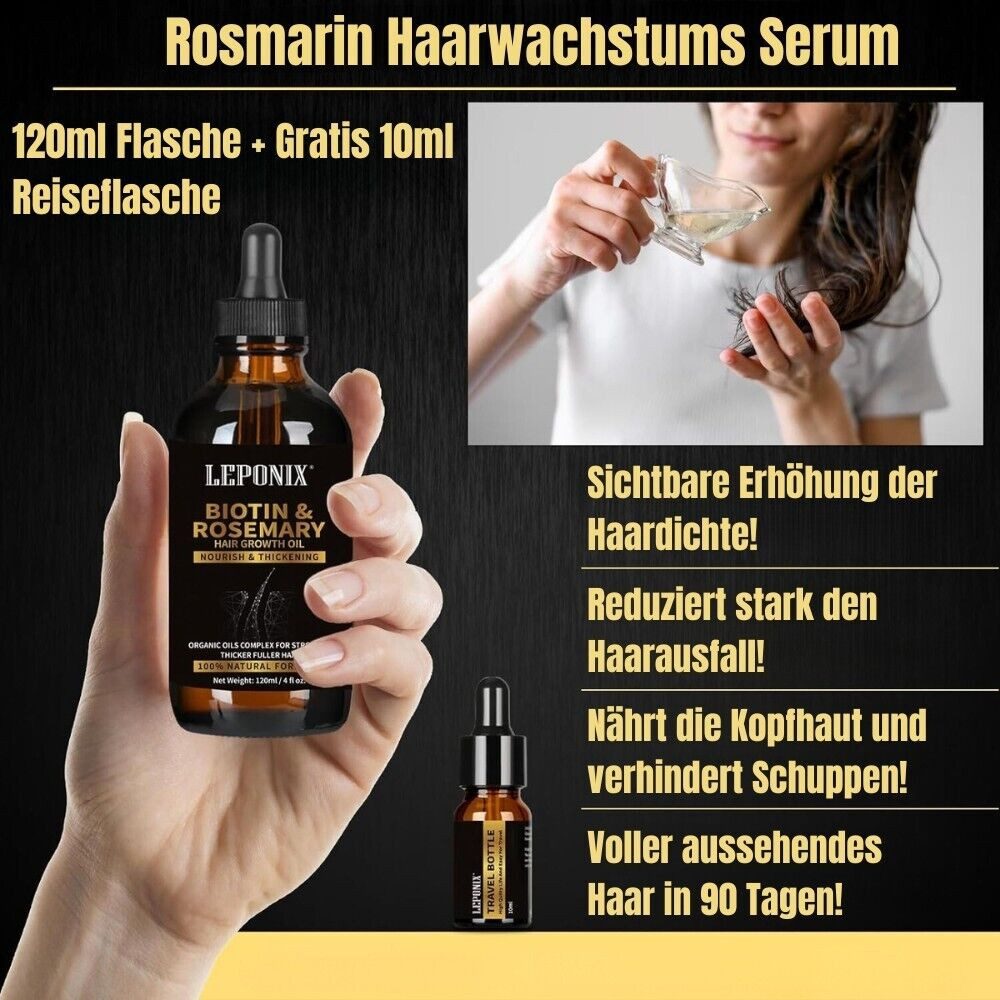 Bartpflege-Set Haarwachstumsset mit Rosmarinöl Dermaroller Kopfhaut Geschenkset