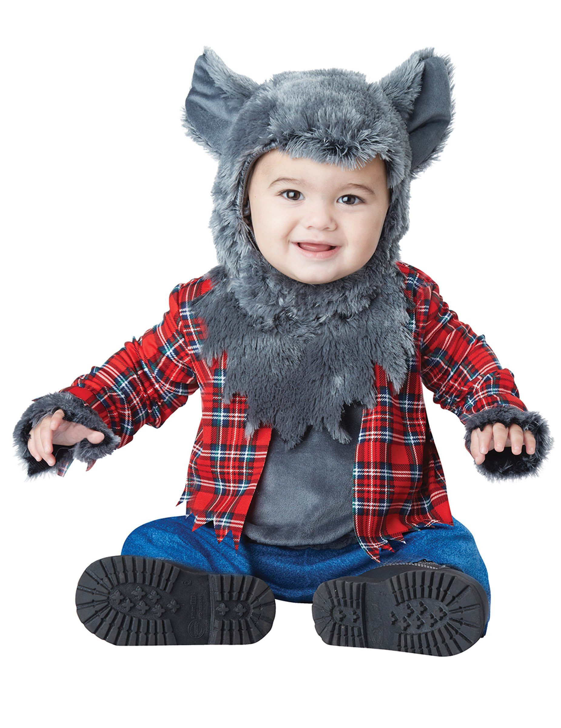 California Costumes Monster-Kostüm Niedliches Werwolf-Kostüm für Babys Halloween-Kostüm grau-rot-blau