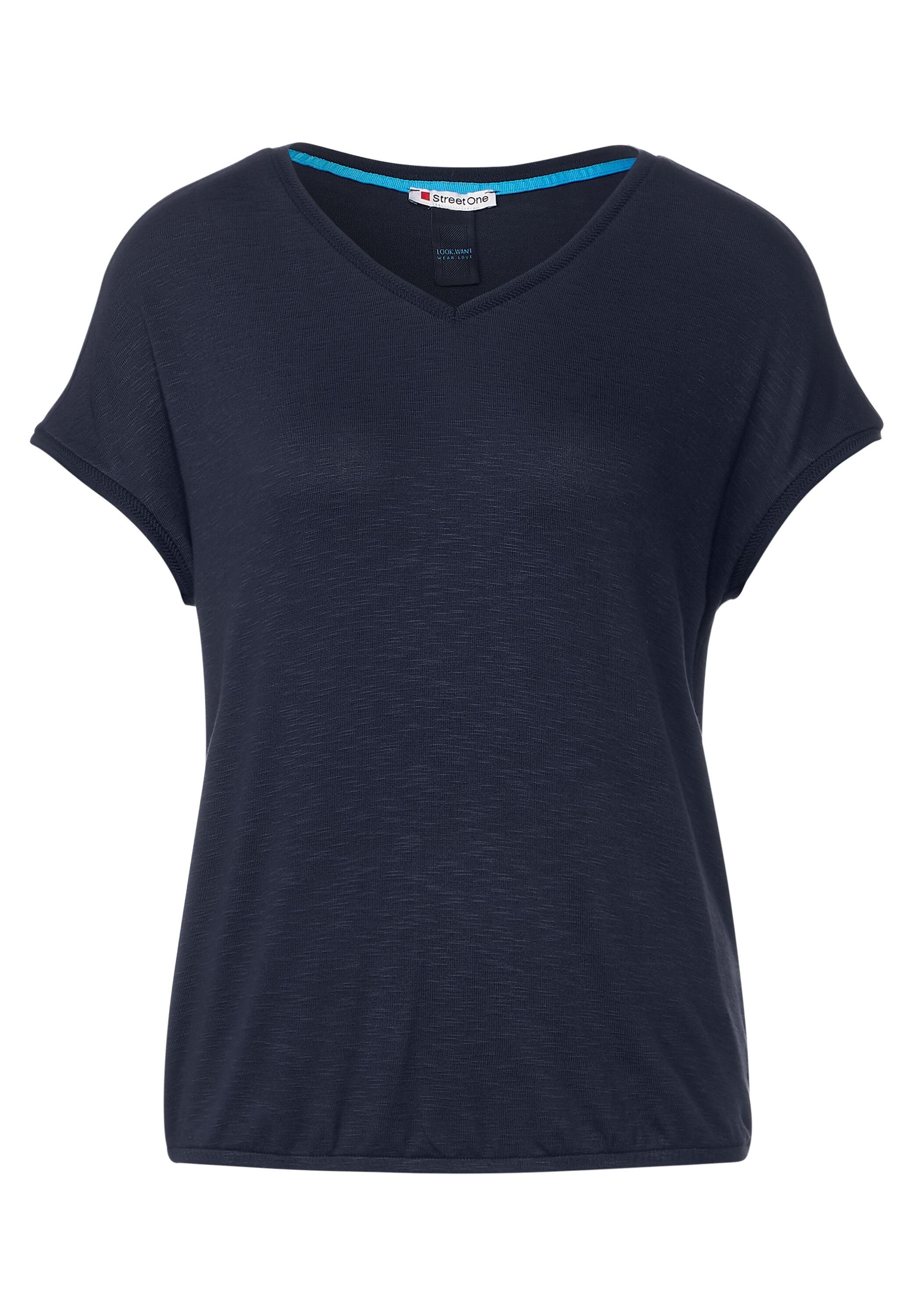 deep splash T-Shirt blue in Unifarbe STREET ONE