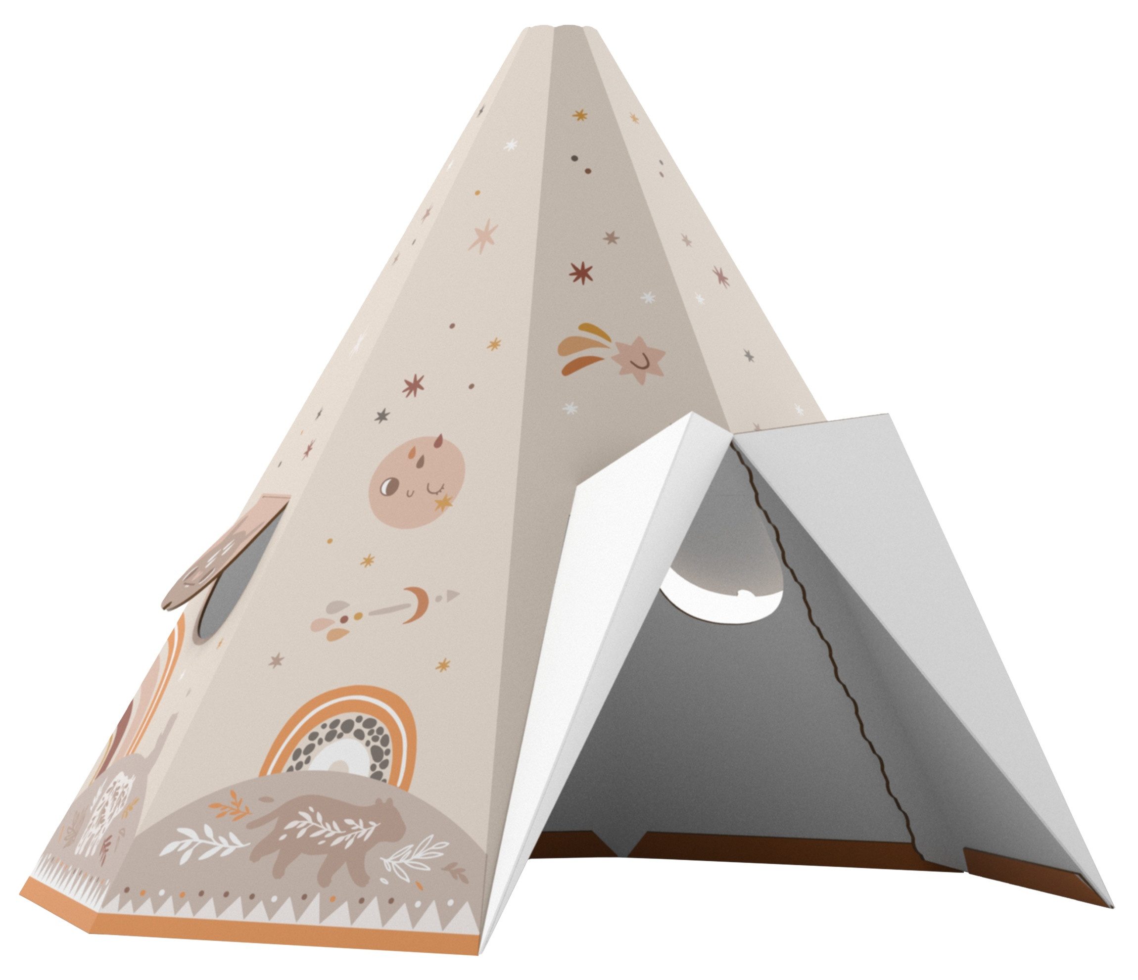 FOLDZILLA Spielhaus Kinder Tipi Sternenhimmel, Faltbar: Schnell zusammenklappen und verstauen