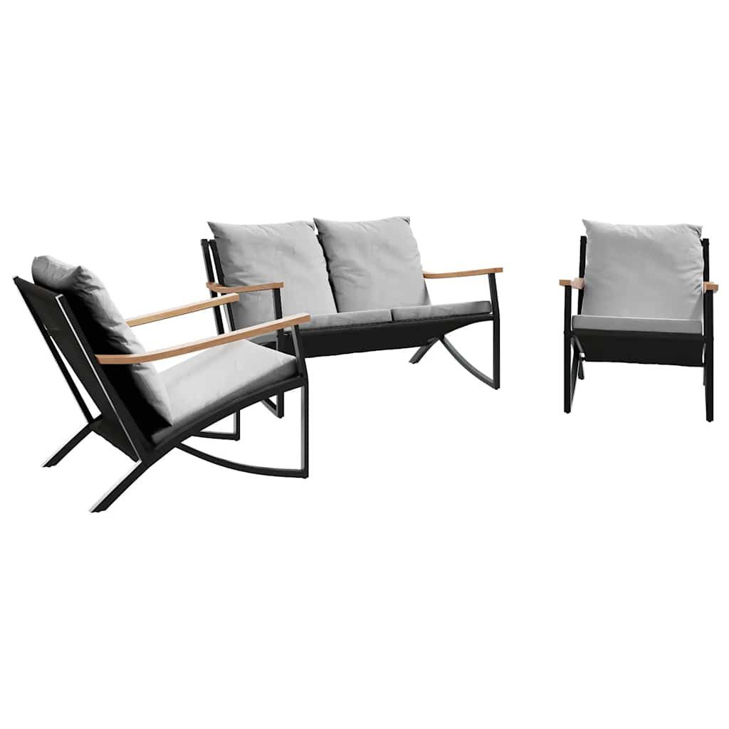 vidaXL Gartenlounge-Set 3-tlg. Balkonmöbel-Set mit Kissen günstig online kaufen