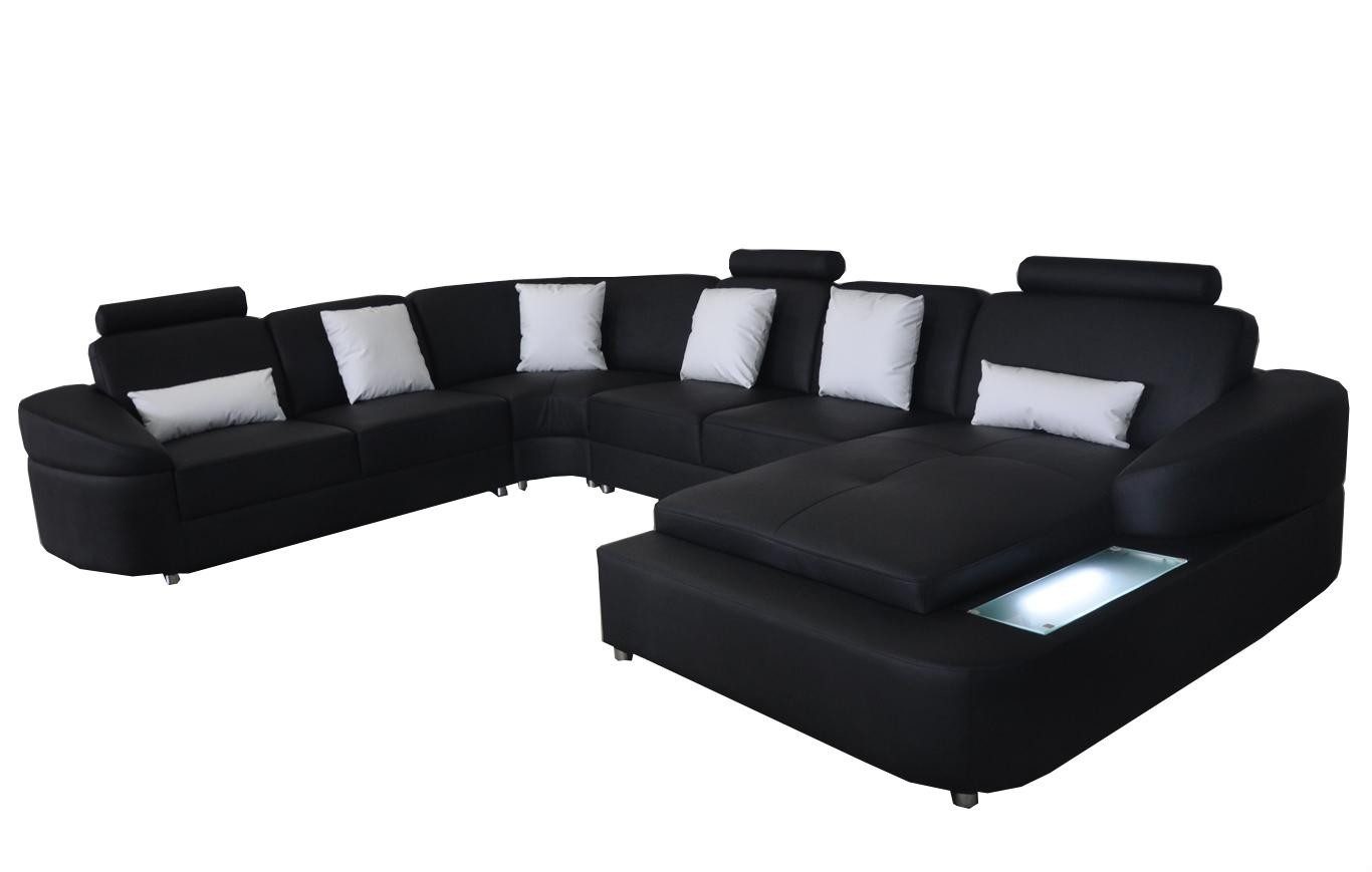 JVmoebel Wohnlandschaft Leder Couch mit USB-Anschluss in modernem Design, Made in Europa