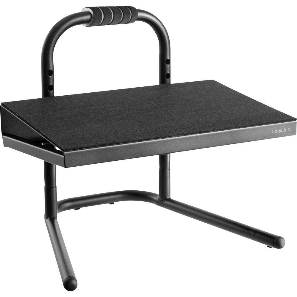 LogiLink Fußstütze Freistehende, verstellbare Fußstütze, belastbar bis 25 kg EO0007, ergonomisch, höhenverstellbar, mit Schaumstoff-Belag