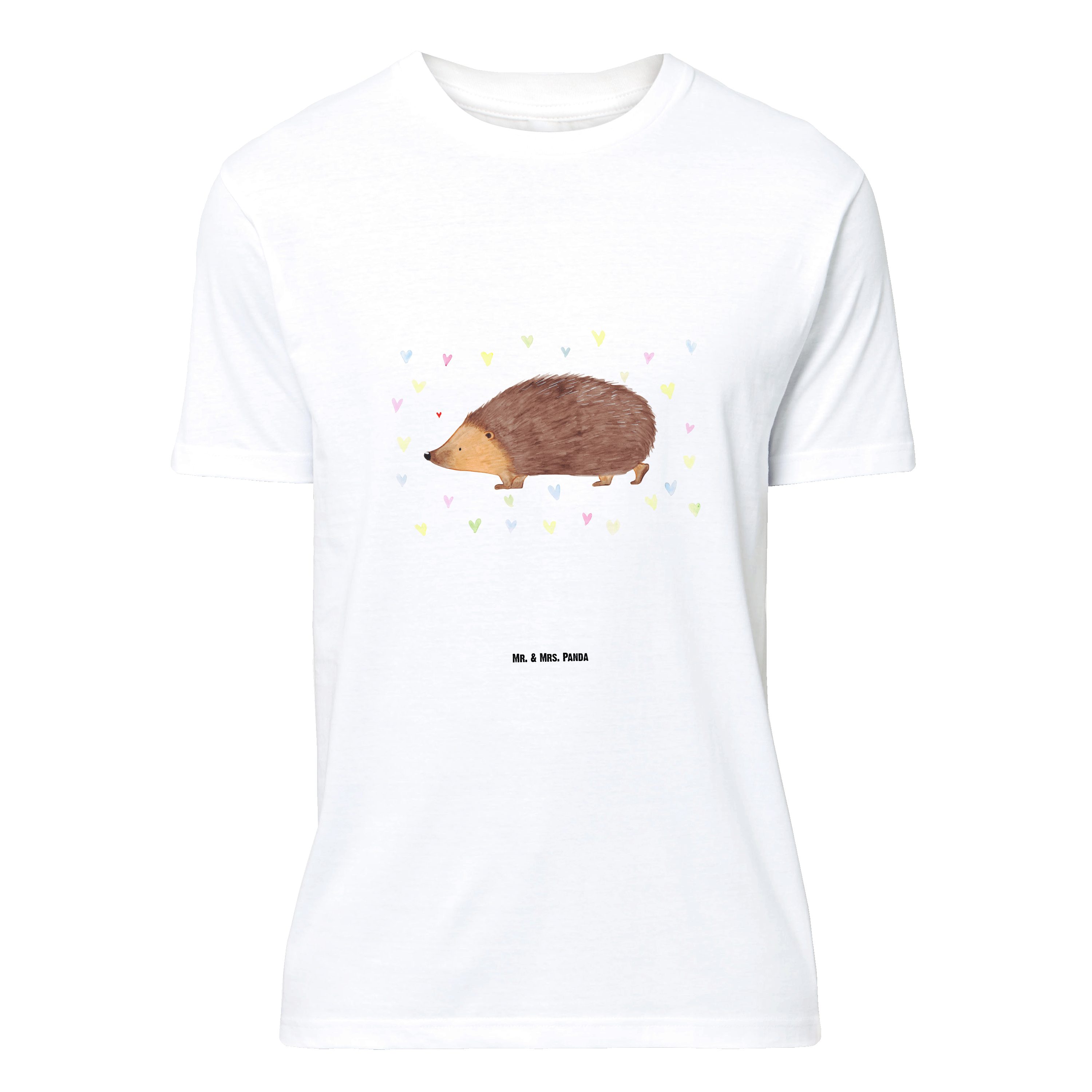 T-Shirt Igel Herzen - Weiß - Geschenk, Junggesellenabschied, Gute Laune, T-Sh