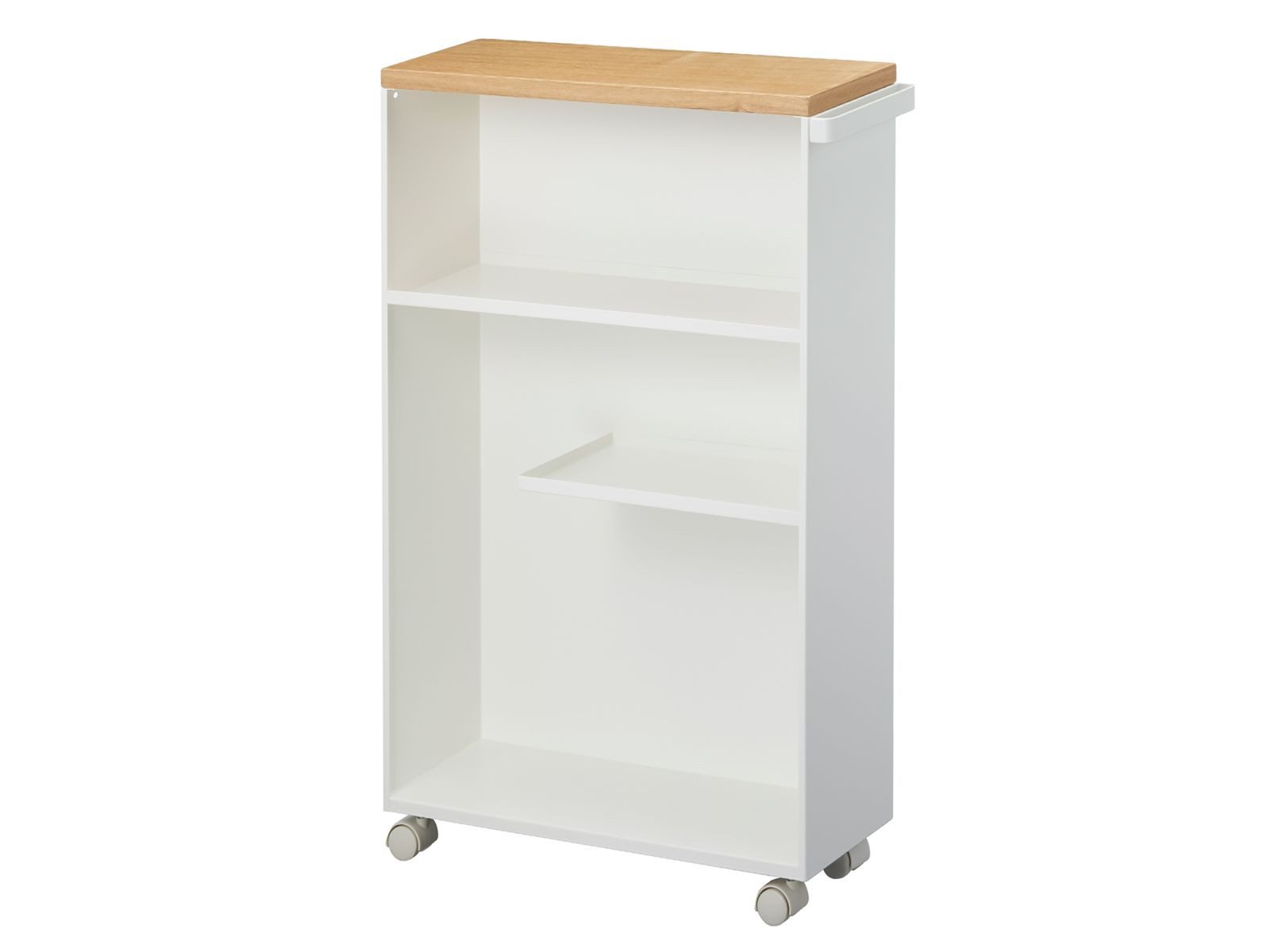 Yamazaki Badregal Tower schmal Toilettenpapier Aufbewahrung WC-Rollen Klopapier, Rollregal, Badwagen, Rollwagen, Regal auf Rollen mit Ablage