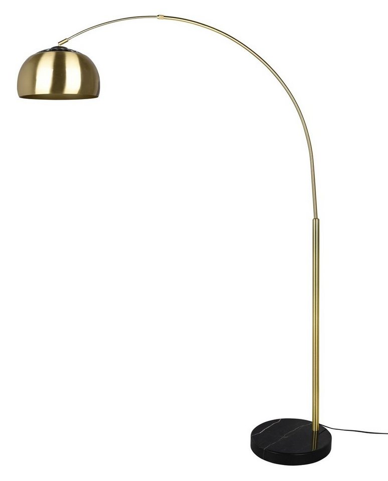 TRIO Leuchten Bogenlampe Argentina, ohne Leuchtmittel, modernes Design, aus  edlem Metall, ideal für das Wohnzimmer, aus Metall mit schwarzem Marmorfuß