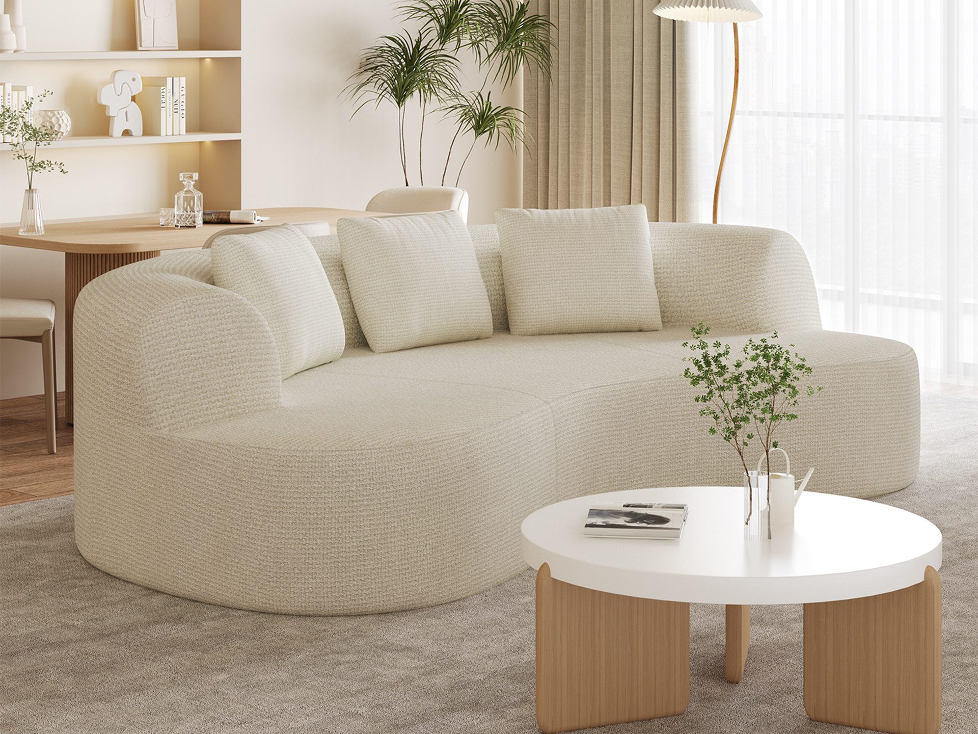 Lexzurn Sofa 3-Sitzer Sofa, Schlafsofa 168x90cm inkl.3 Zierkissen Bequemes Chenille, Geeignet fur Wohnzimmer, Buro, Lounge, Zimmer, Schlafzimmer, Mit 1200 LBS Belastbarkeit, strapazierfähig & haustierfreundlich