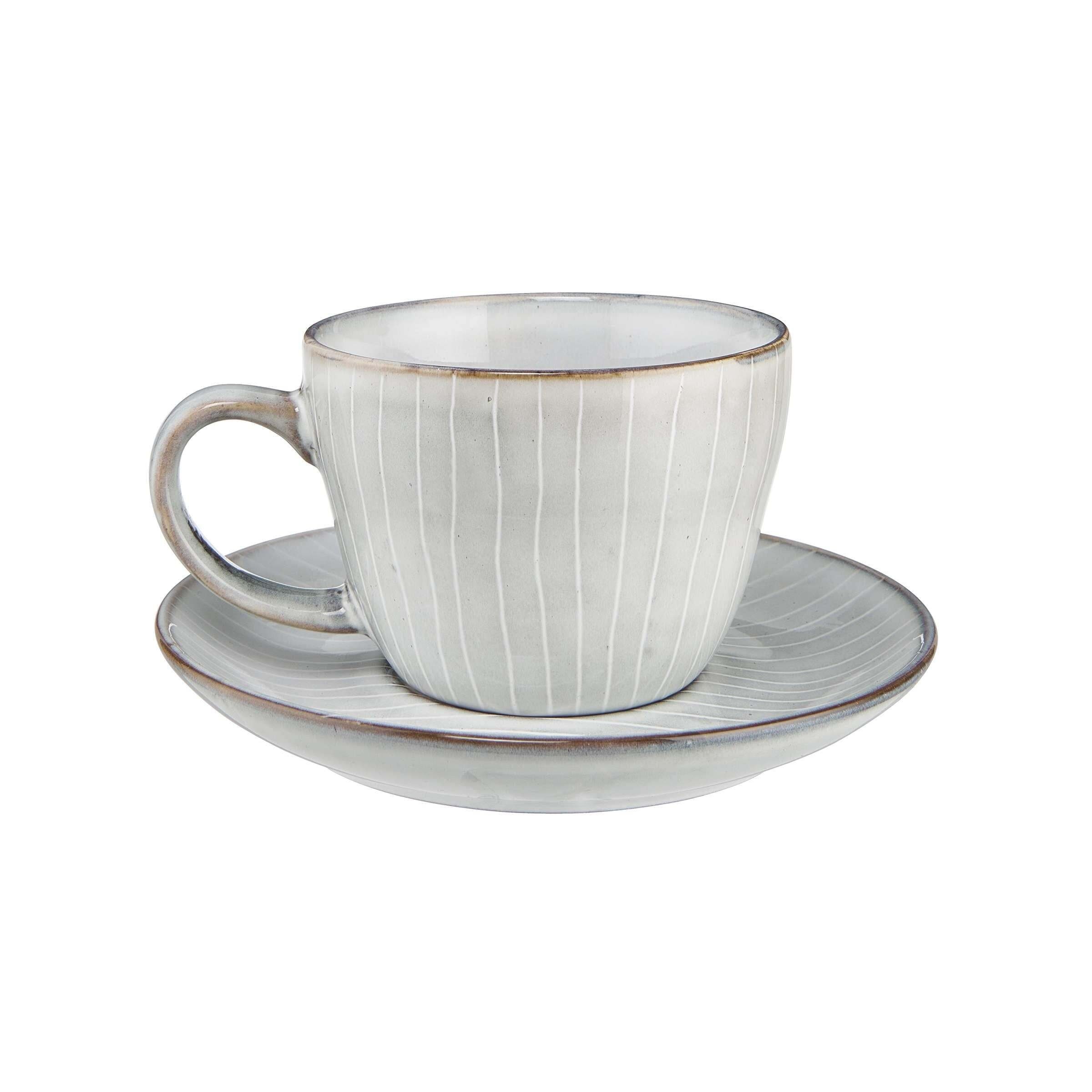 Steinzeug, BUTLERS HENLEY Kaffee-Set Single 6-tlg., Glasur Geschirr-Set reaktive