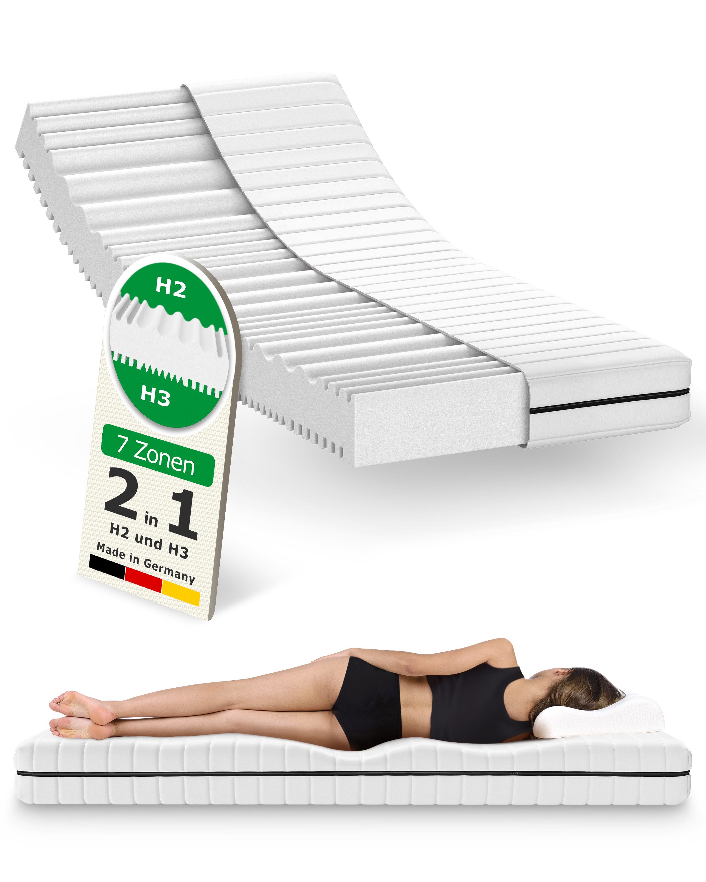 Kaltschaummatratze 18 cm 7-Zonen matratze 140x200 günstig online kaufen