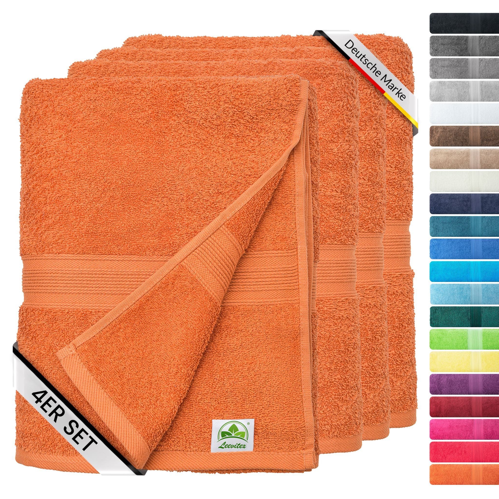 leevitex® Handtuch Frottee 4er Set, 50 günstig online kaufen