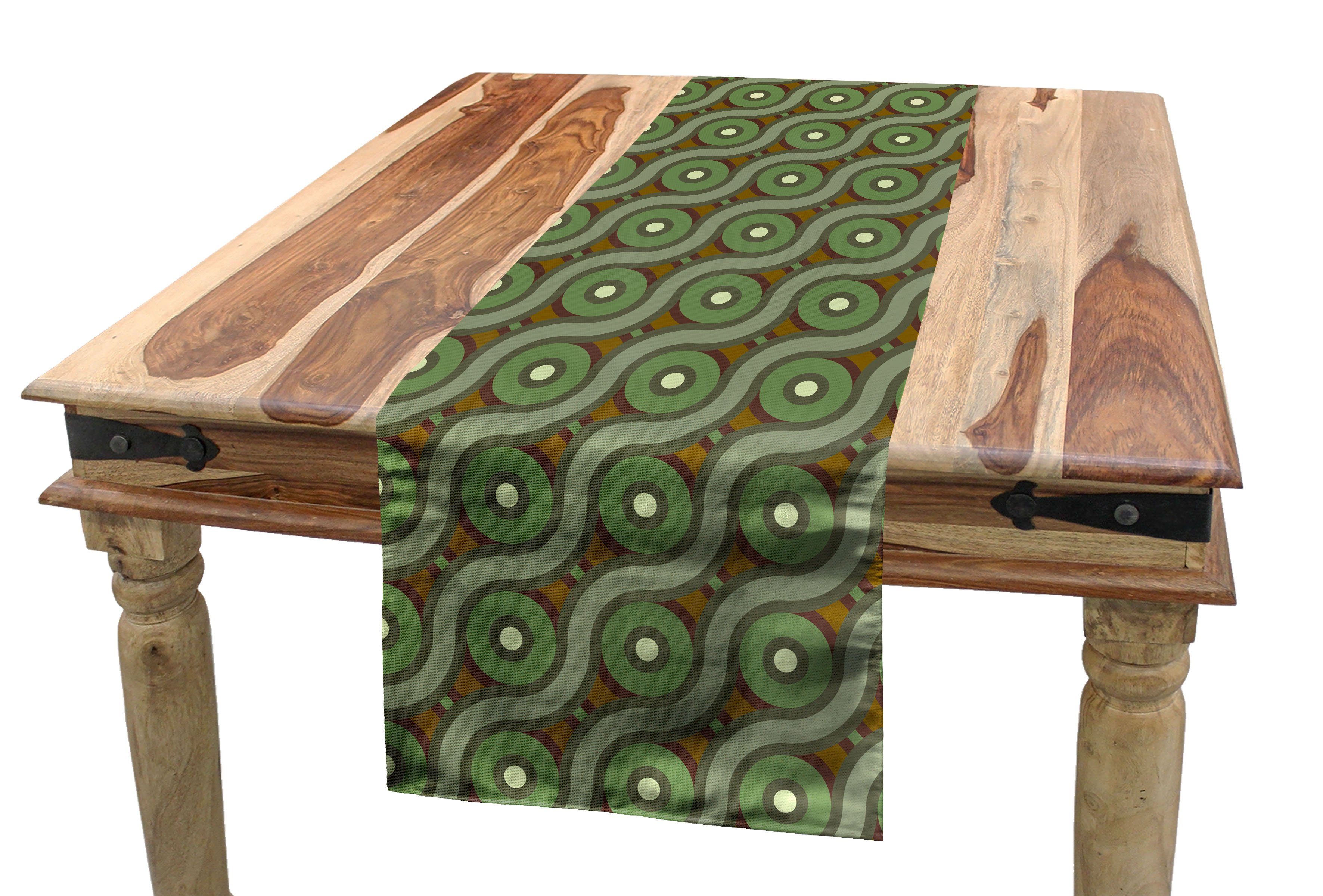 Abakuhaus Tischläufer Esszimmer Küche Rechteckiger Dekorativer Tischläufer, Geometrisch kreuz und quer durch Wellen