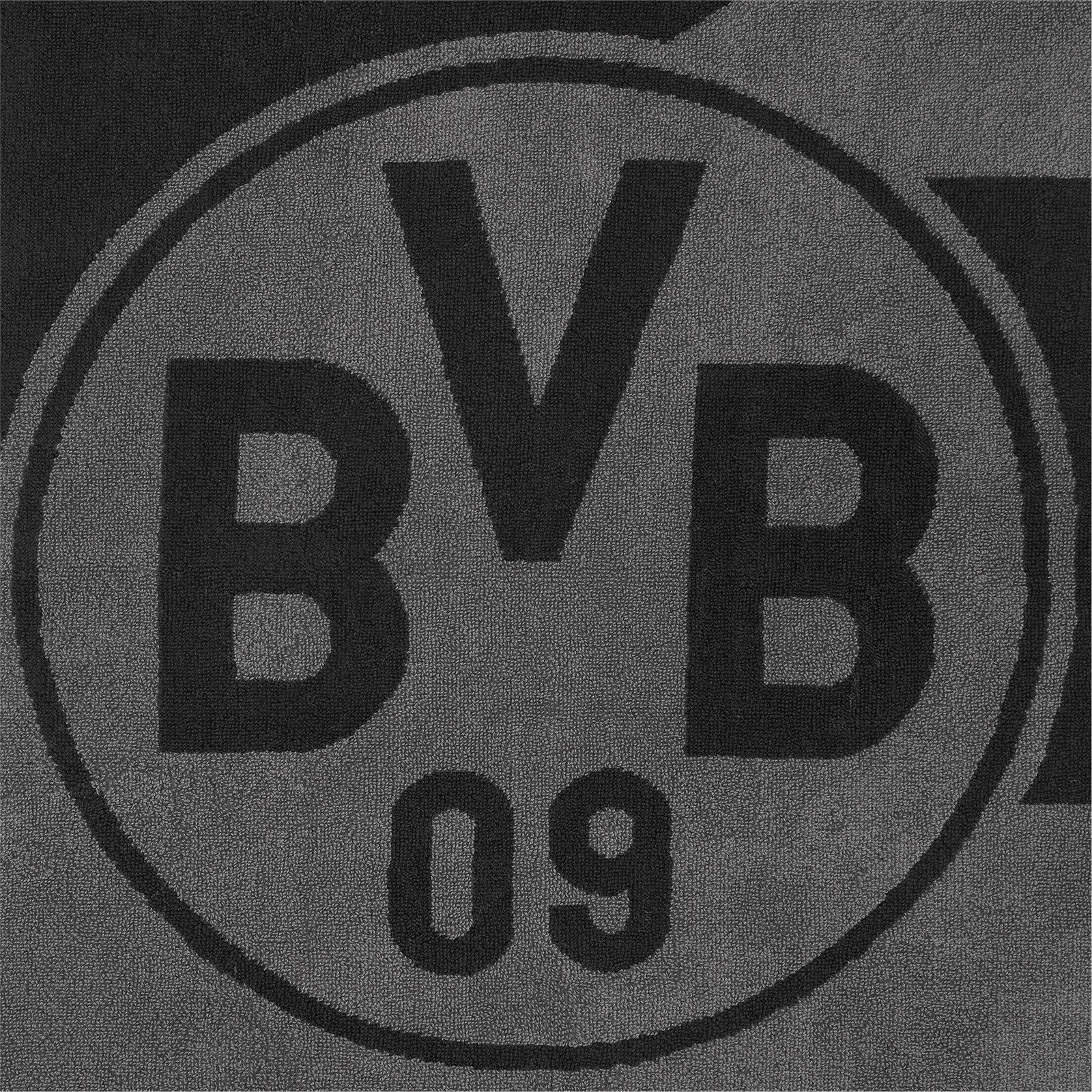 BVB Badetuch BVB Badetuch grau/schwarz 70x180 günstig online kaufen